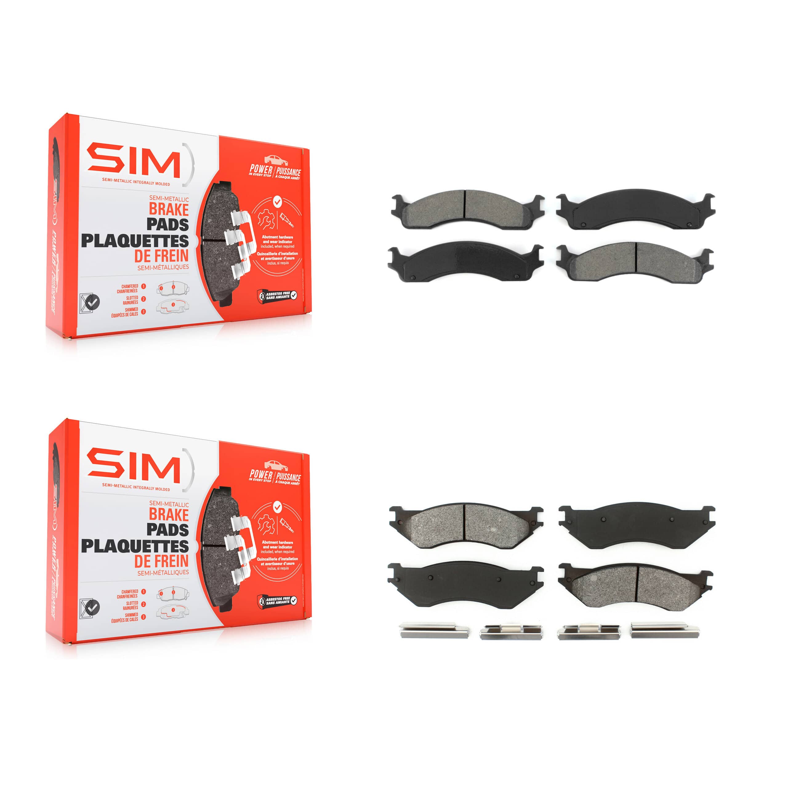 SIM - KSM-100291 - Front and Rear Disc Brake Pad Kits