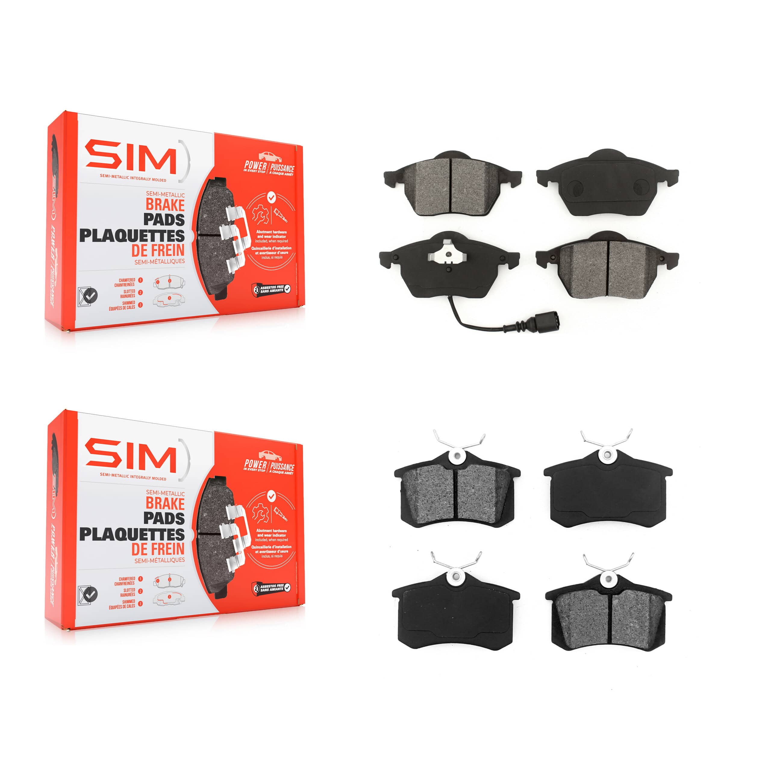 SIM - KSM-100298 - Front and Rear Disc Brake Pad Kits
