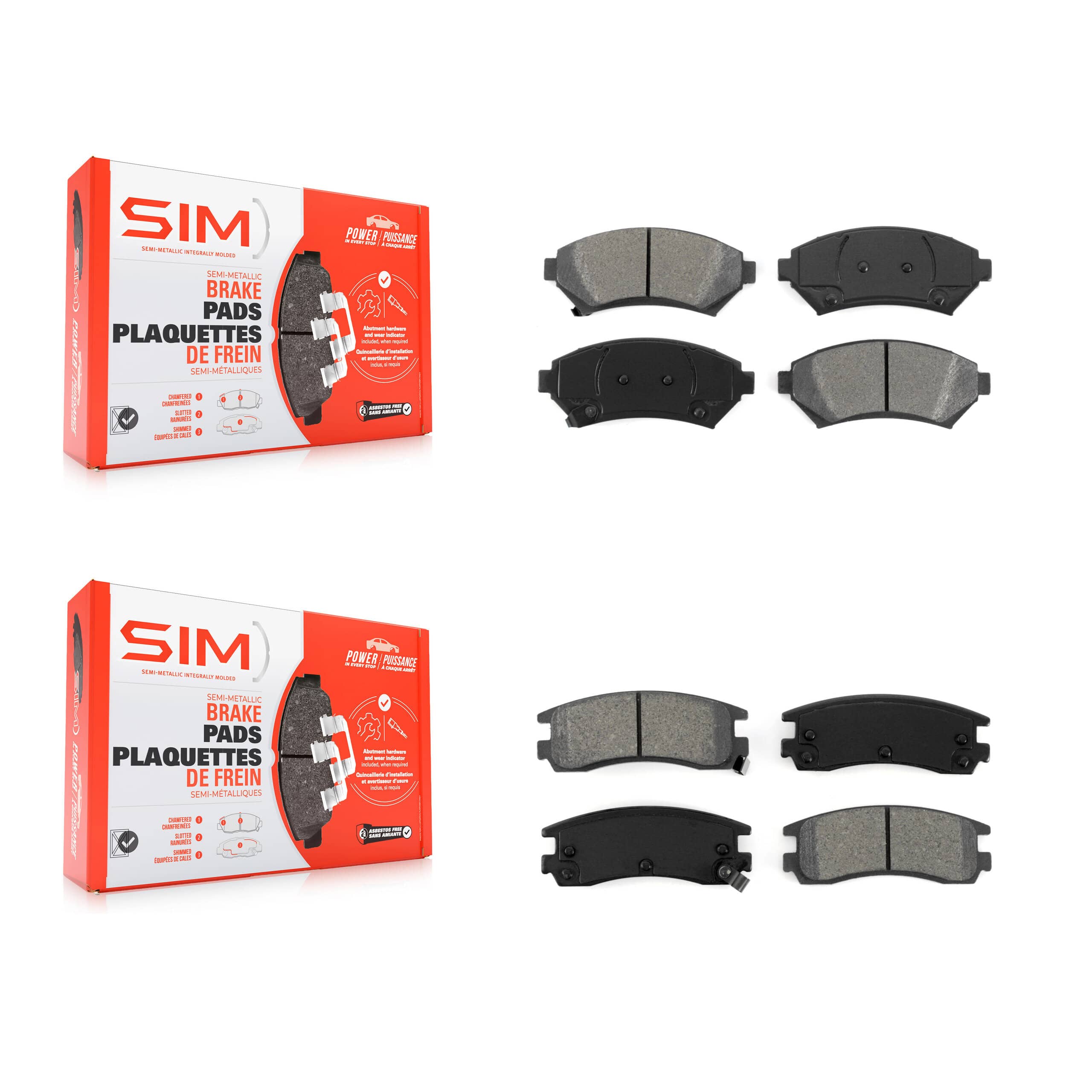 SIM - KSM-100301 - Front and Rear Disc Brake Pad Kits