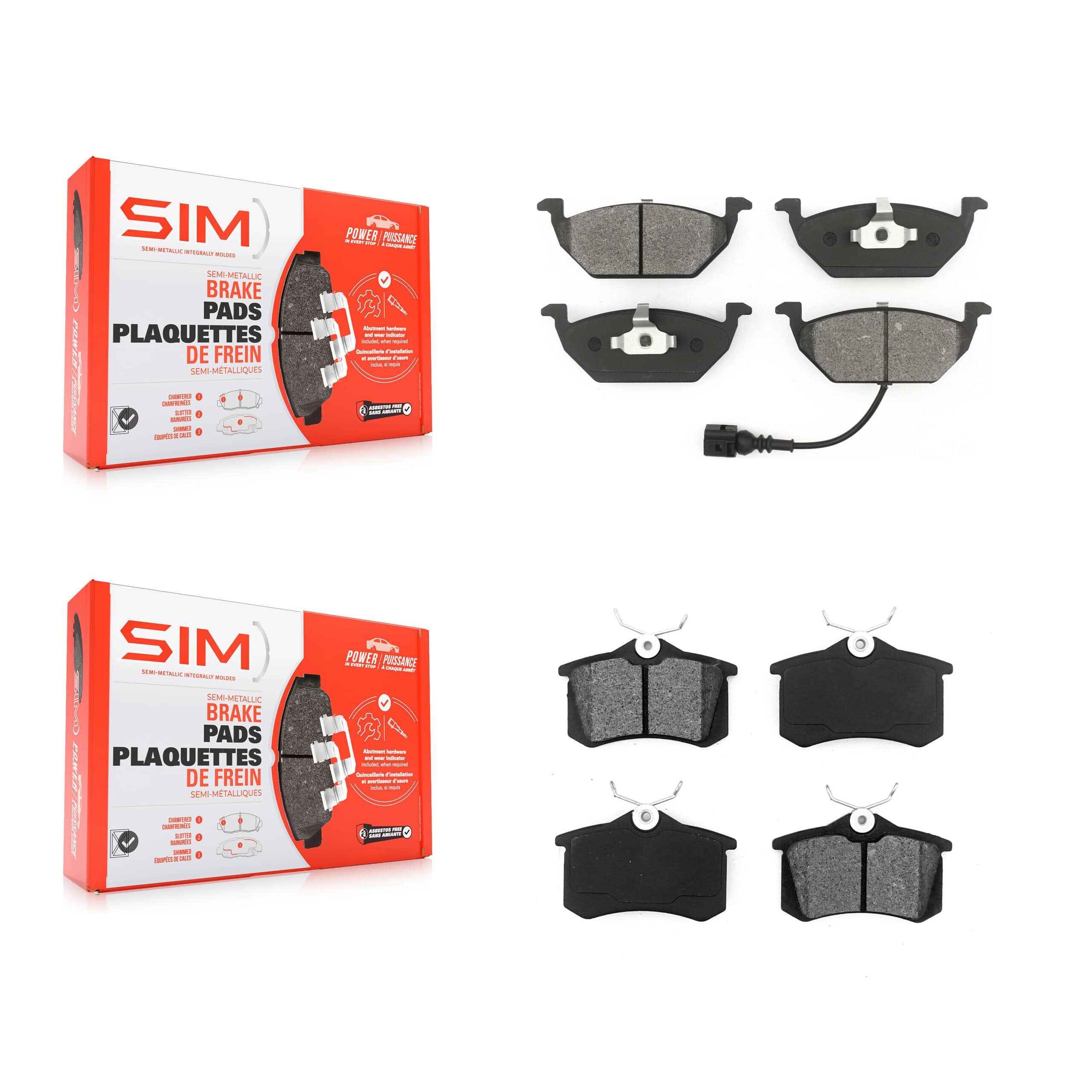 SIM - KSM-100321 - Front and Rear Disc Brake Pad Kits