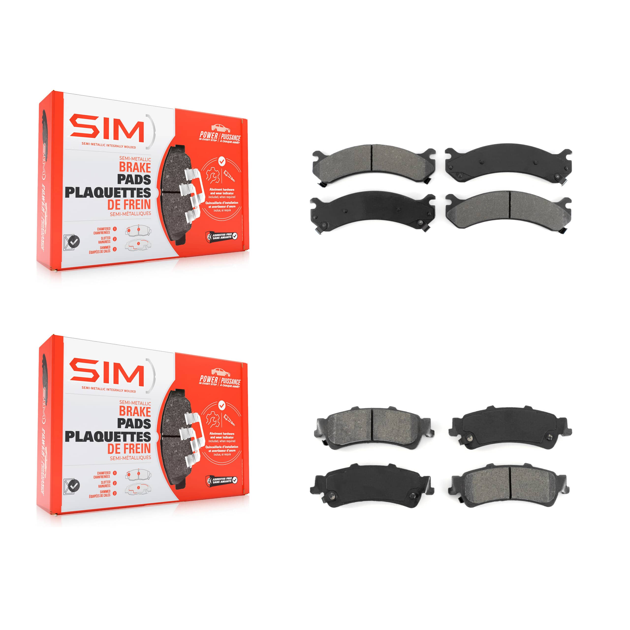 SIM - KSM-100326 - Front and Rear Disc Brake Pad Kits