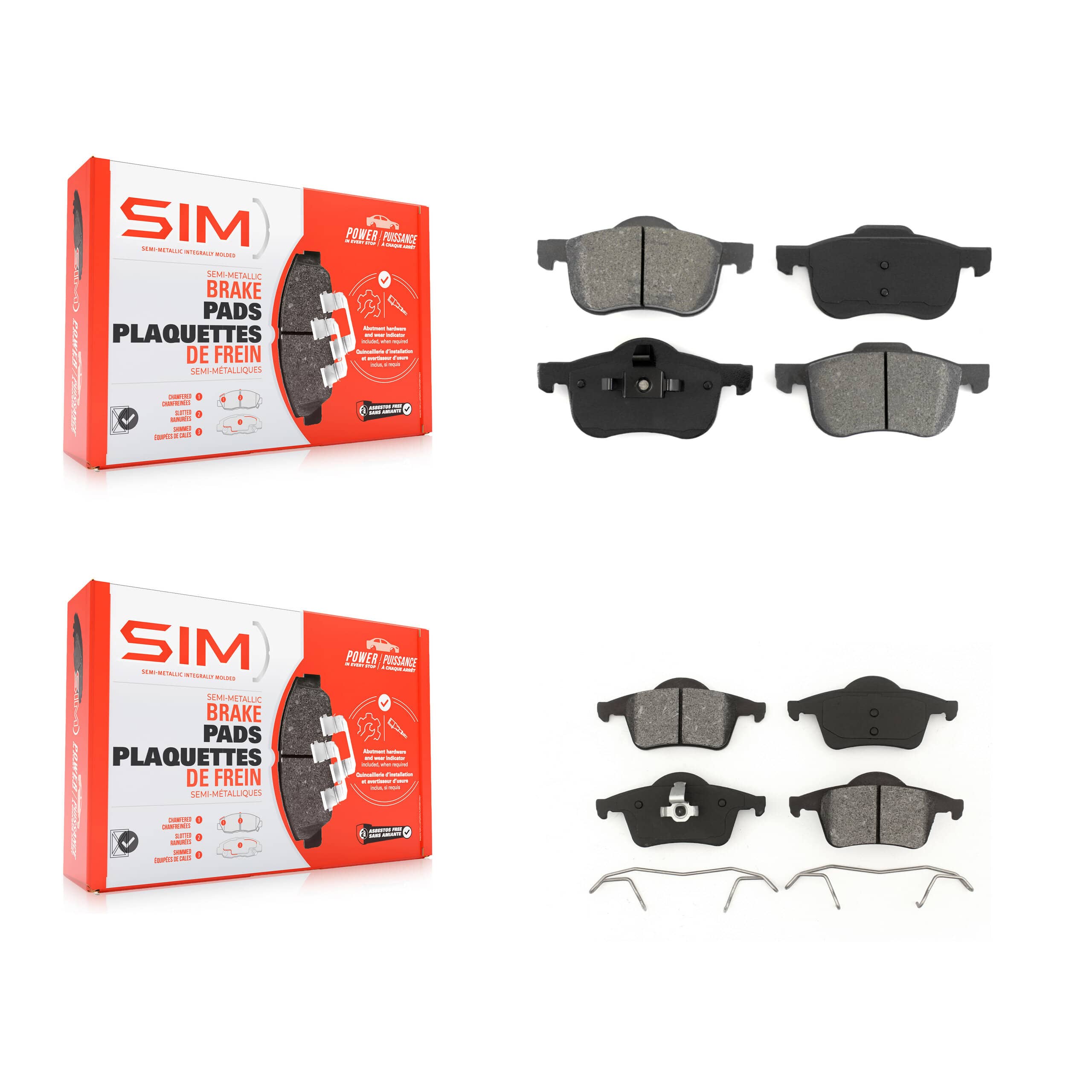 SIM - KSM-100338 - Front and Rear Disc Brake Pad Kits