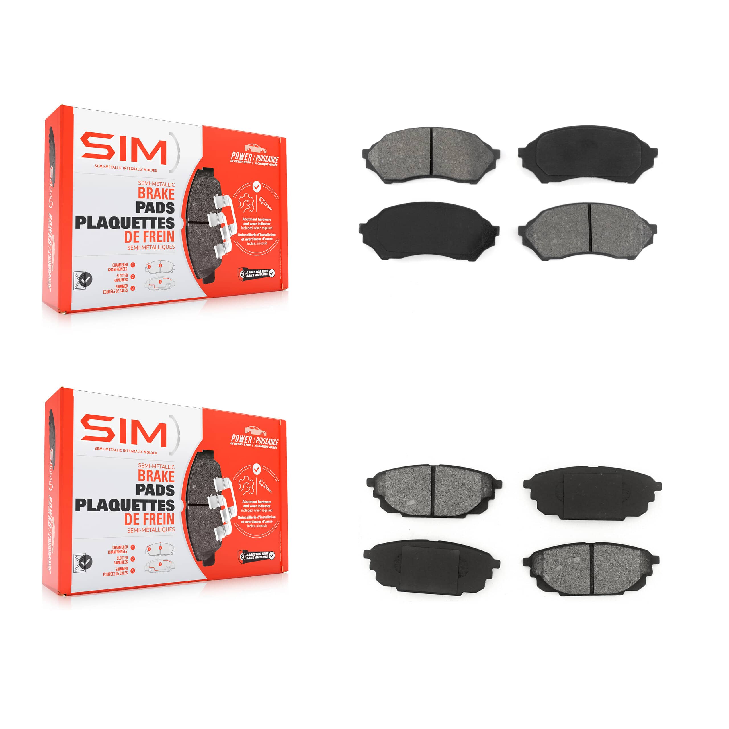 SIM - KSM-100339 - Front and Rear Disc Brake Pad Kits