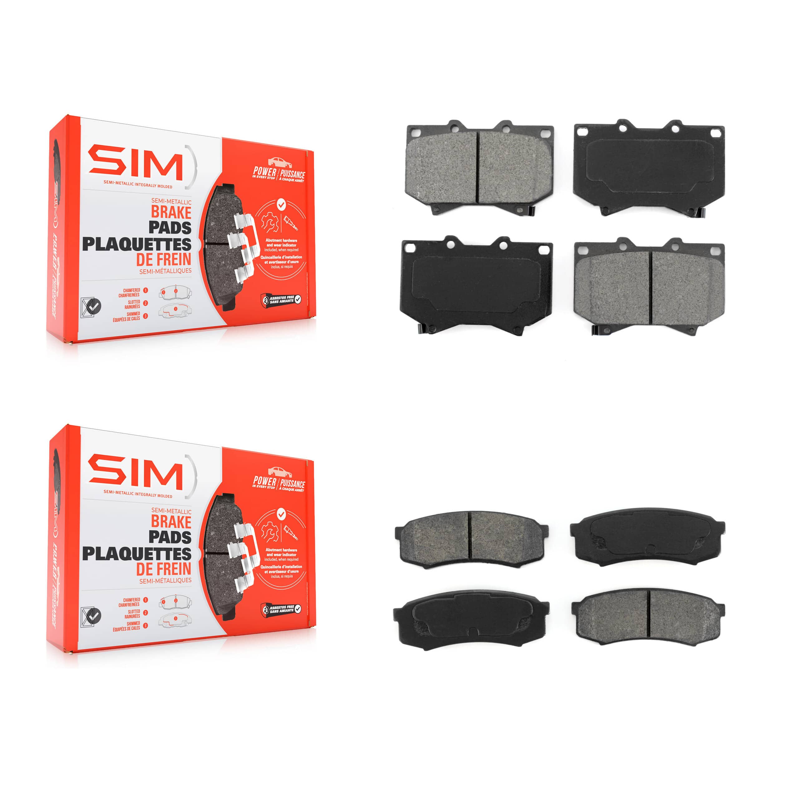 SIM - KSM-100342 - Front and Rear Disc Brake Pad Kits