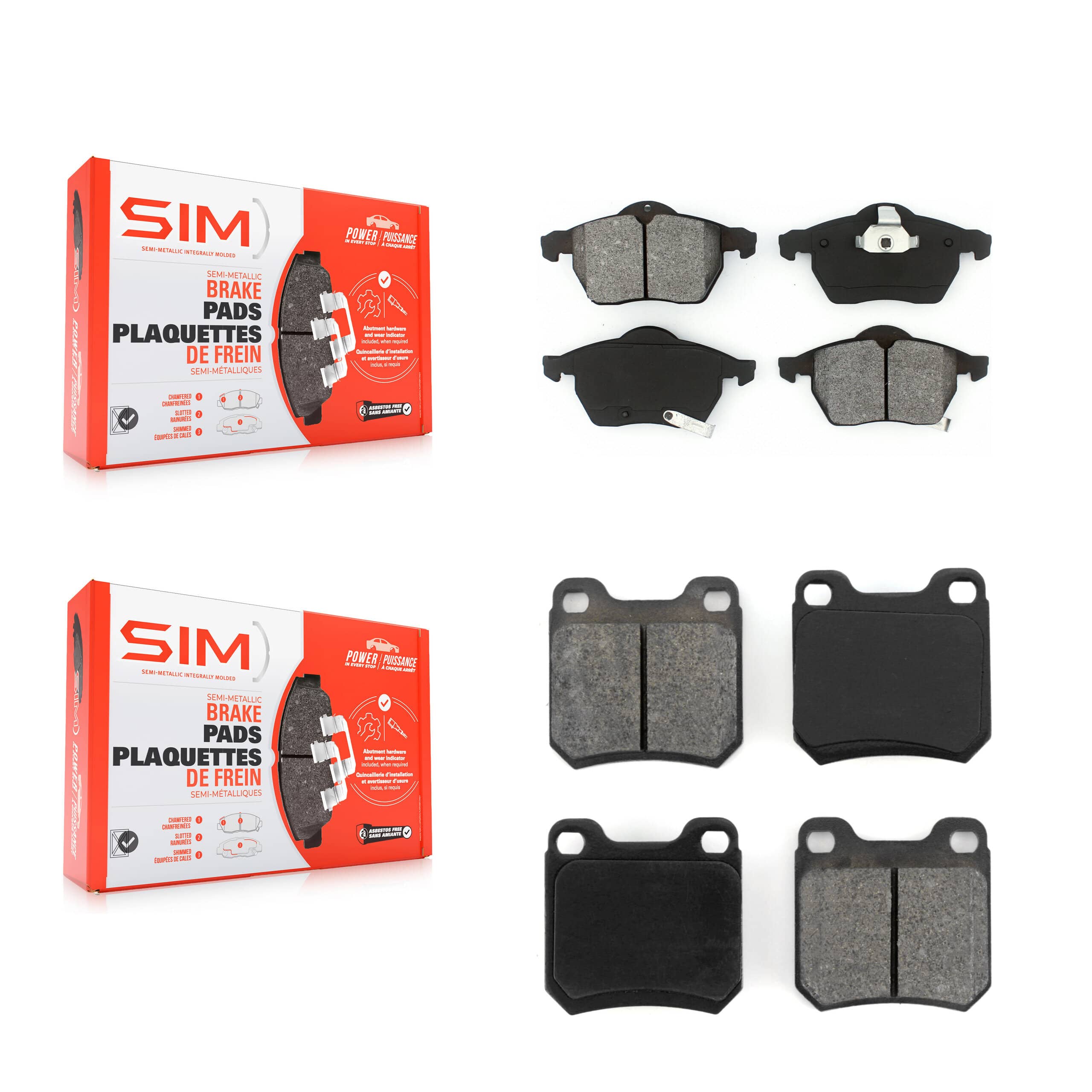 SIM - KSM-100350 - Front and Rear Disc Brake Pad Kits
