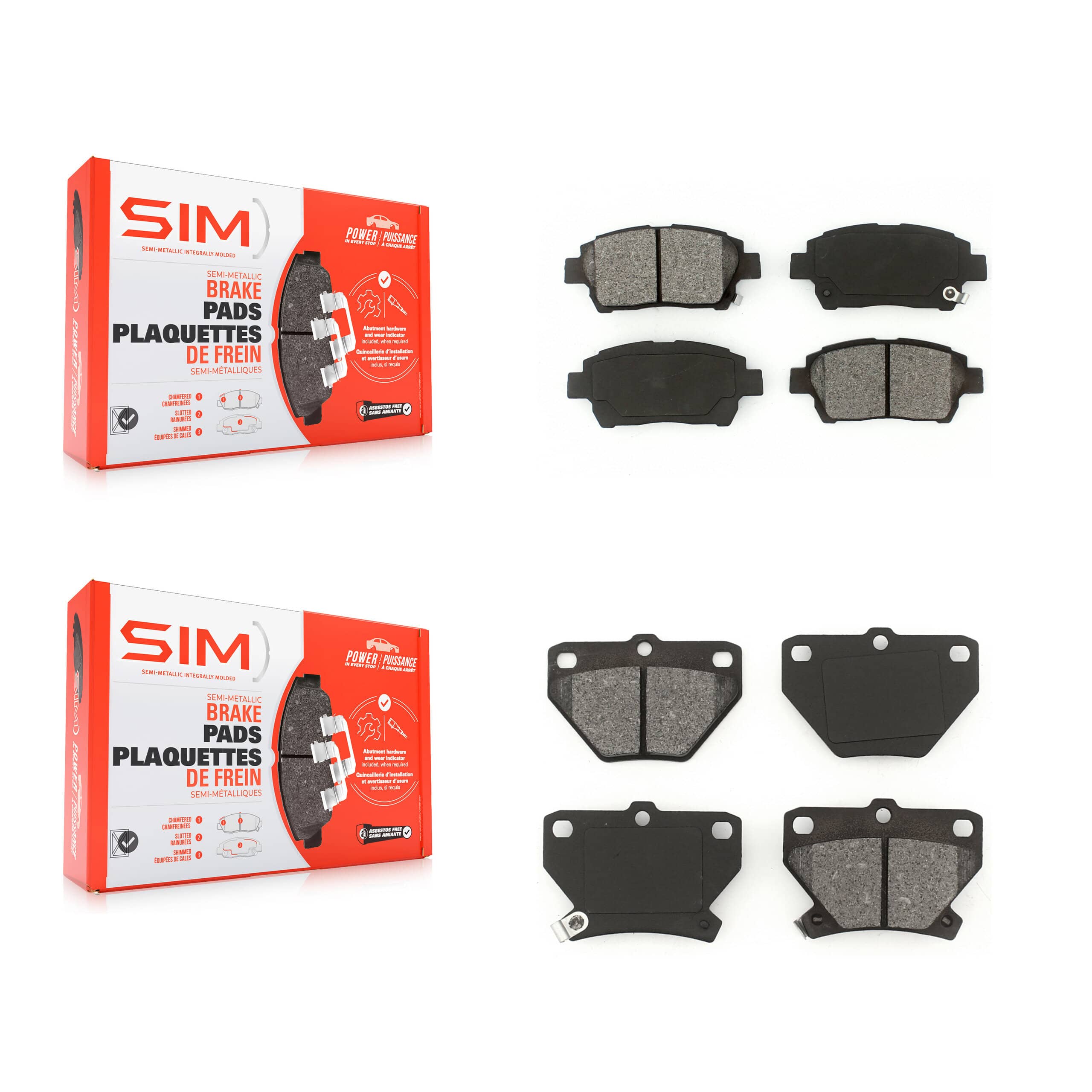 SIM - KSM-100353 - Front and Rear Disc Brake Pad Kits
