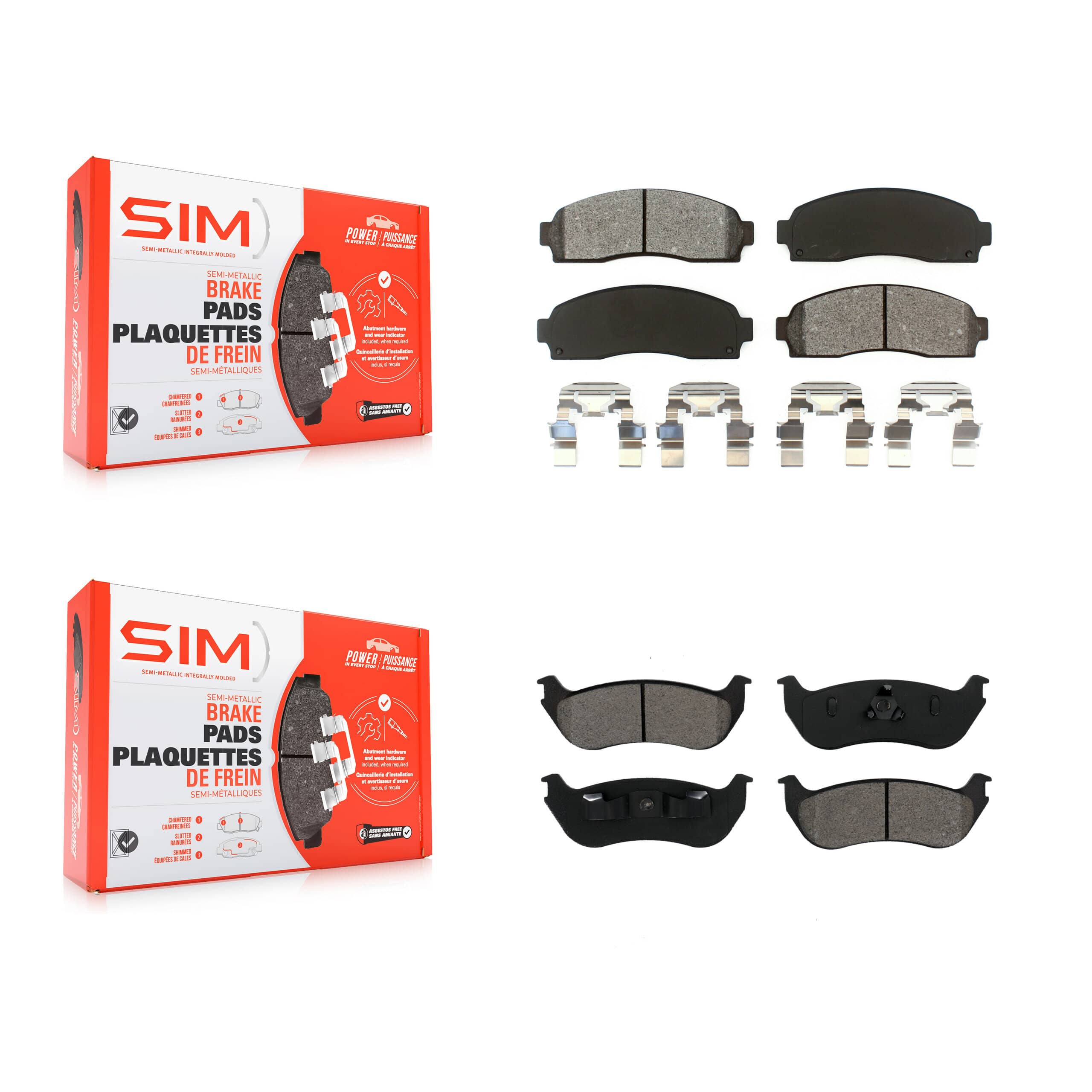 SIM - KSM-100358 - Front and Rear Disc Brake Pad Kits
