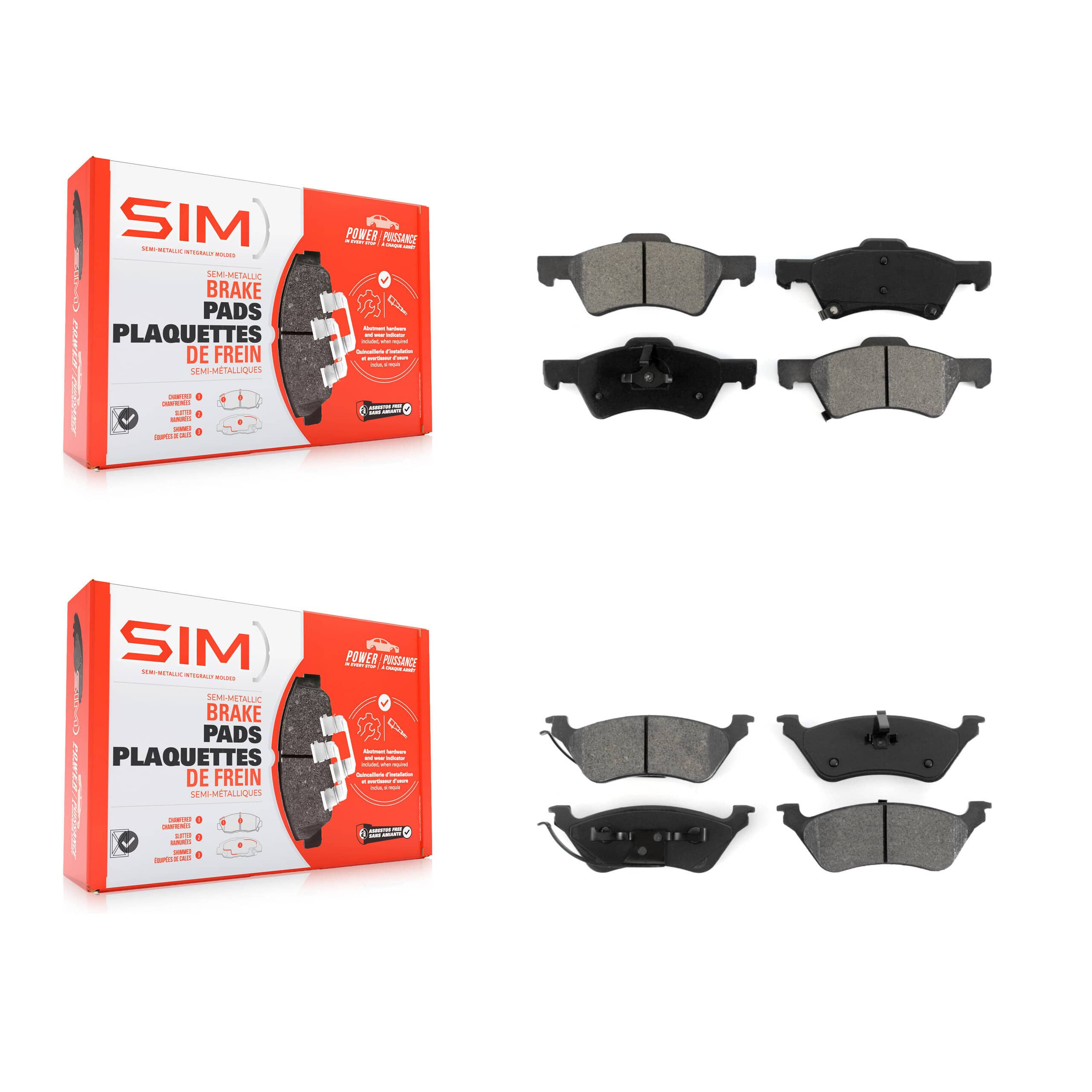 SIM - KSM-100378 - Front and Rear Disc Brake Pad Kits