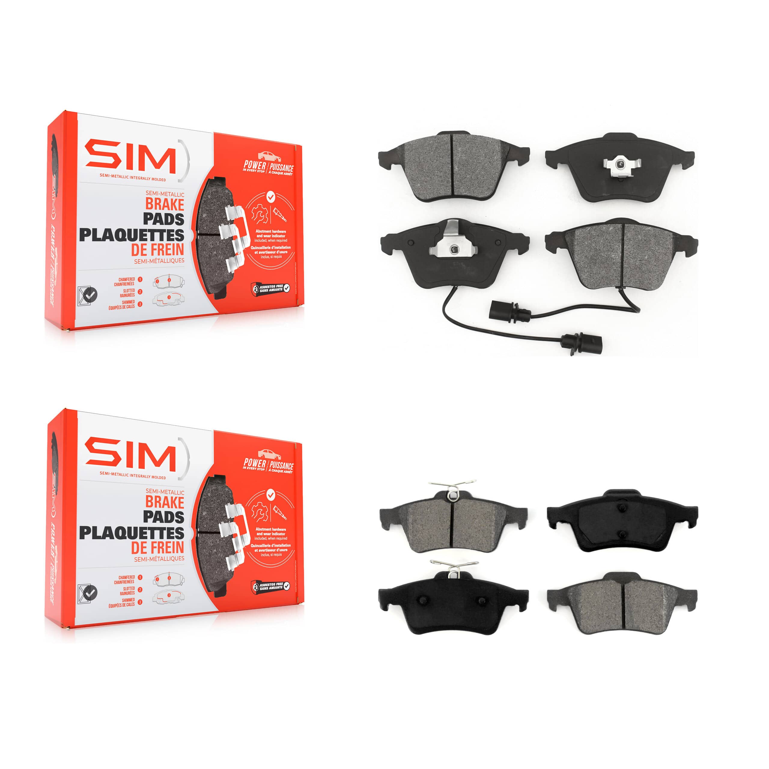 SIM - KSM-100413 - Front and Rear Disc Brake Pad Kits