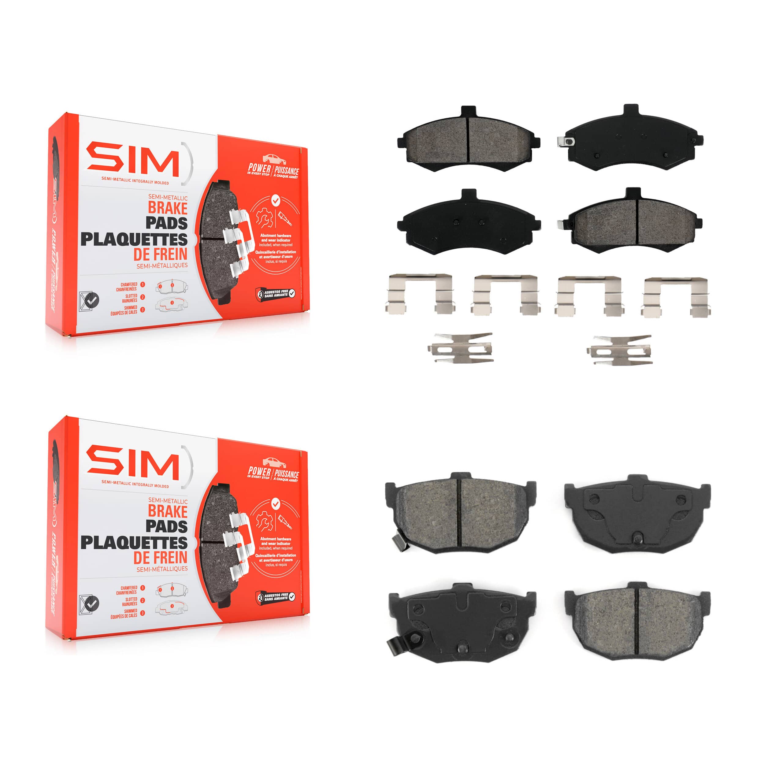 SIM - KSM-100431 - Front and Rear Disc Brake Pad Kits