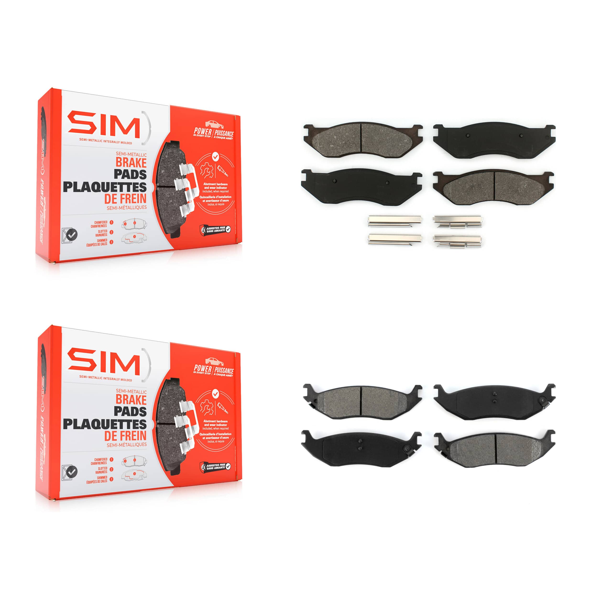 SIM - KSM-100443 - Front and Rear Disc Brake Pad Kits