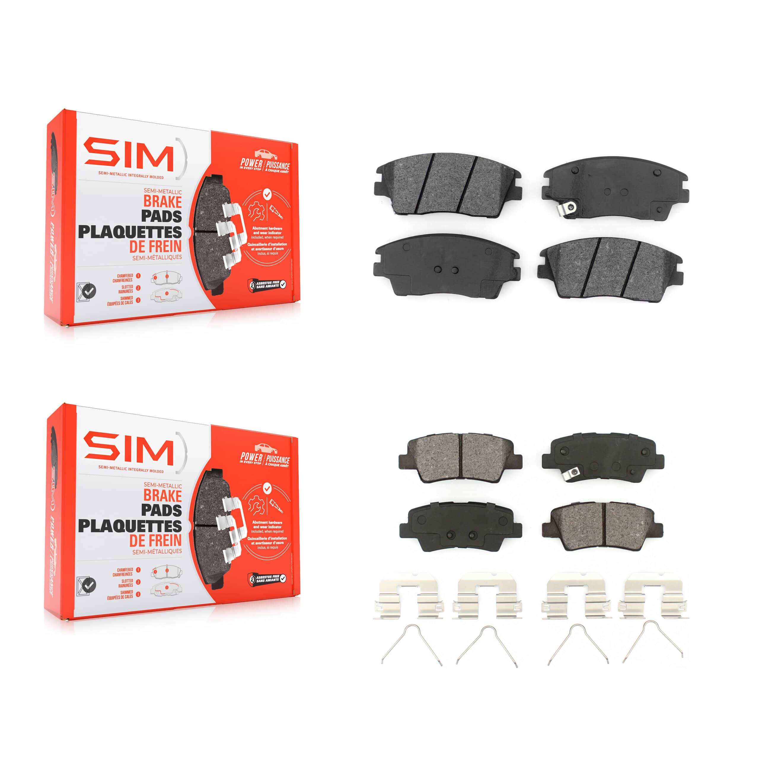 SIM - KSM-100472 - Front and Rear Disc Brake Pad Kits