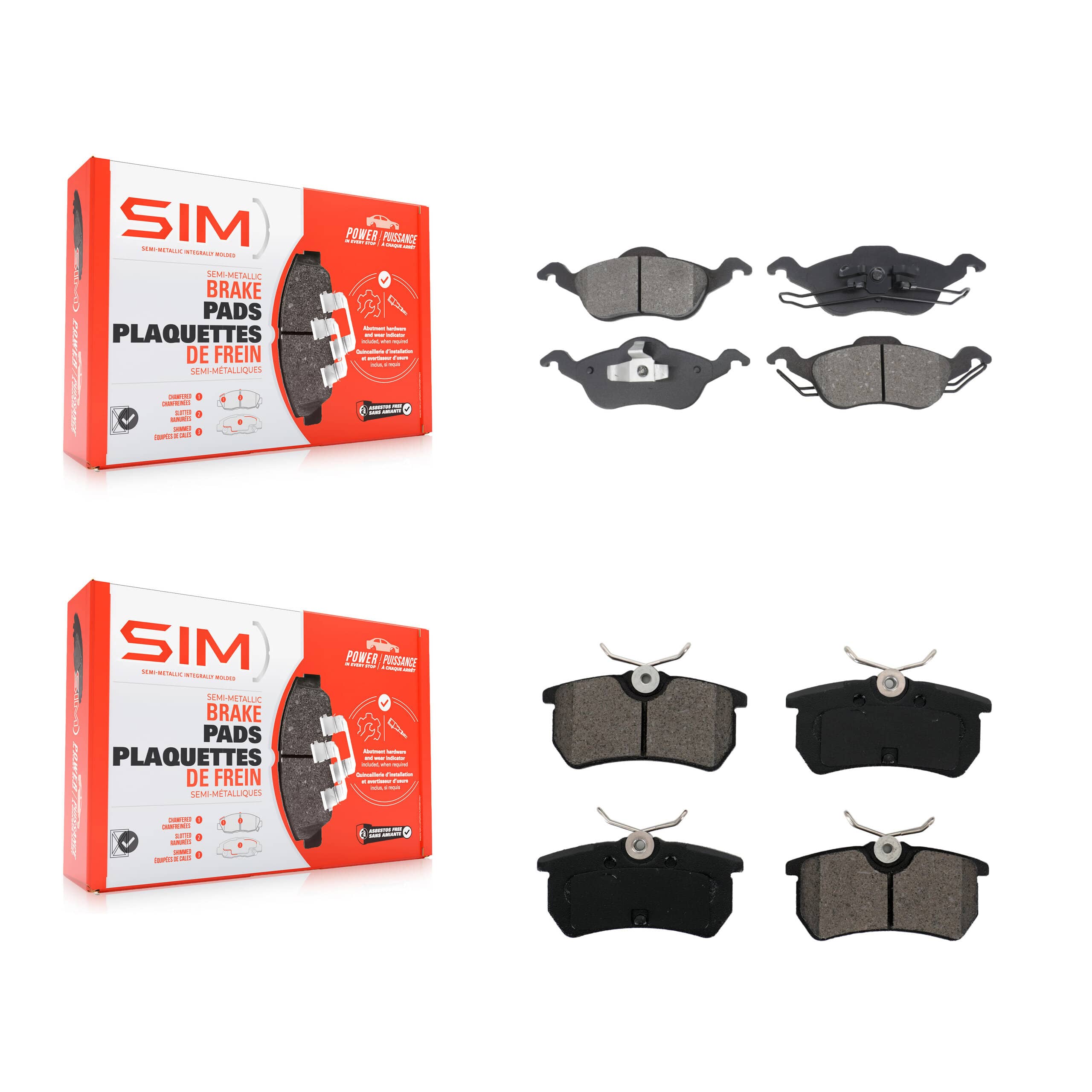 SIM - KSM-100476 - Front and Rear Disc Brake Pad Kits