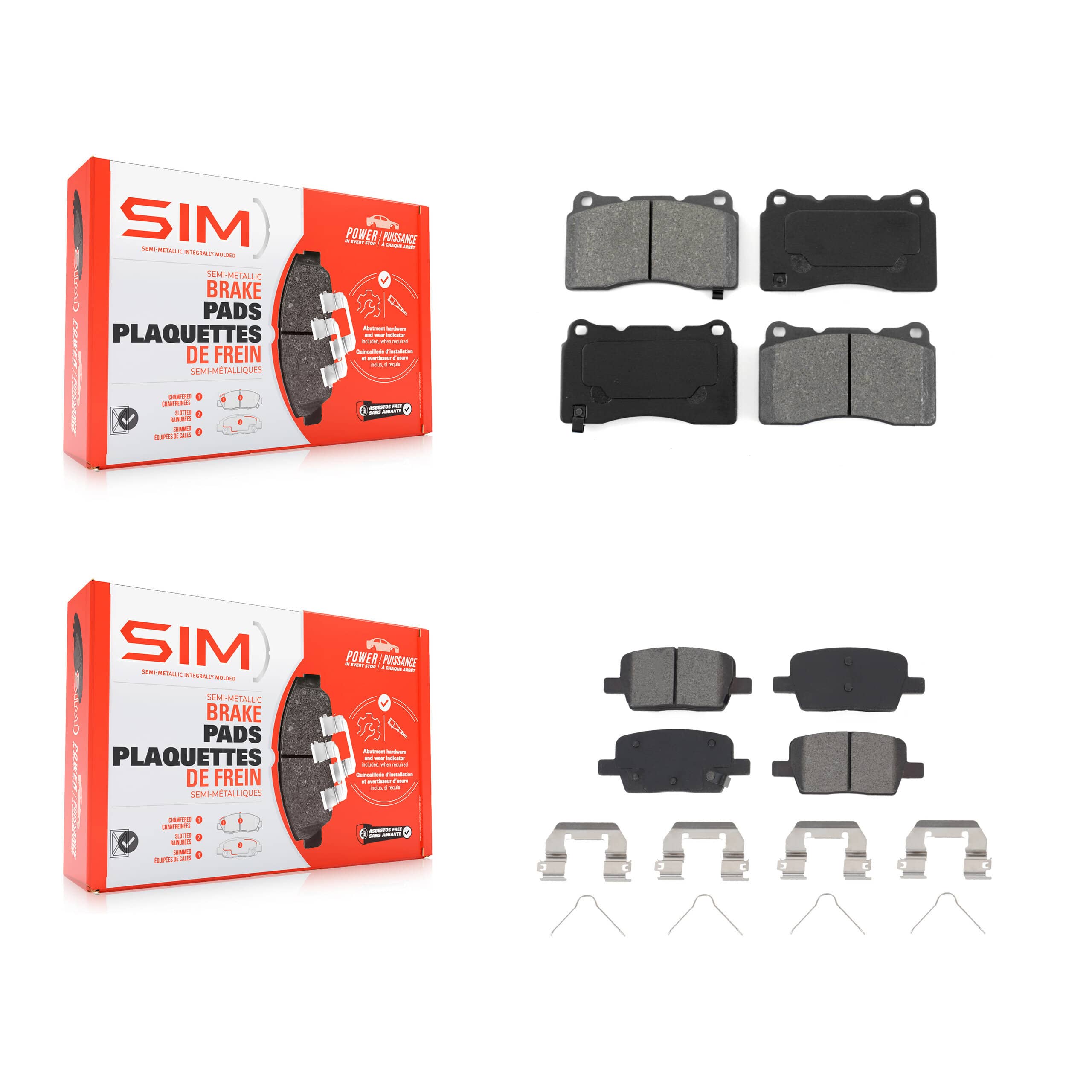 SIM - KSM-100487 - Front and Rear Disc Brake Pad Kits