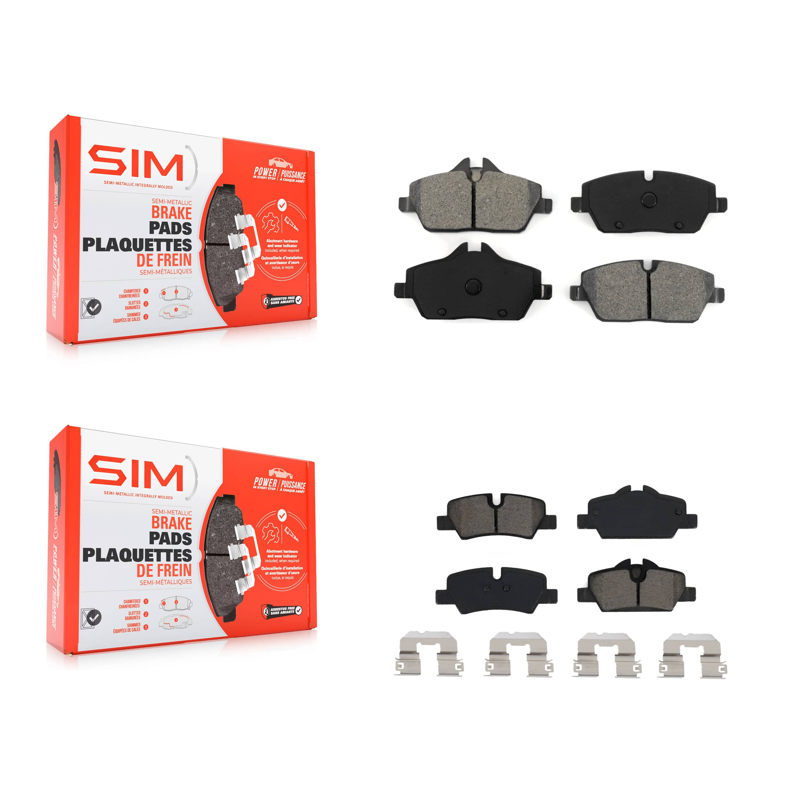 SIM - KSM-100495 - Front and Rear Disc Brake Pad Kits