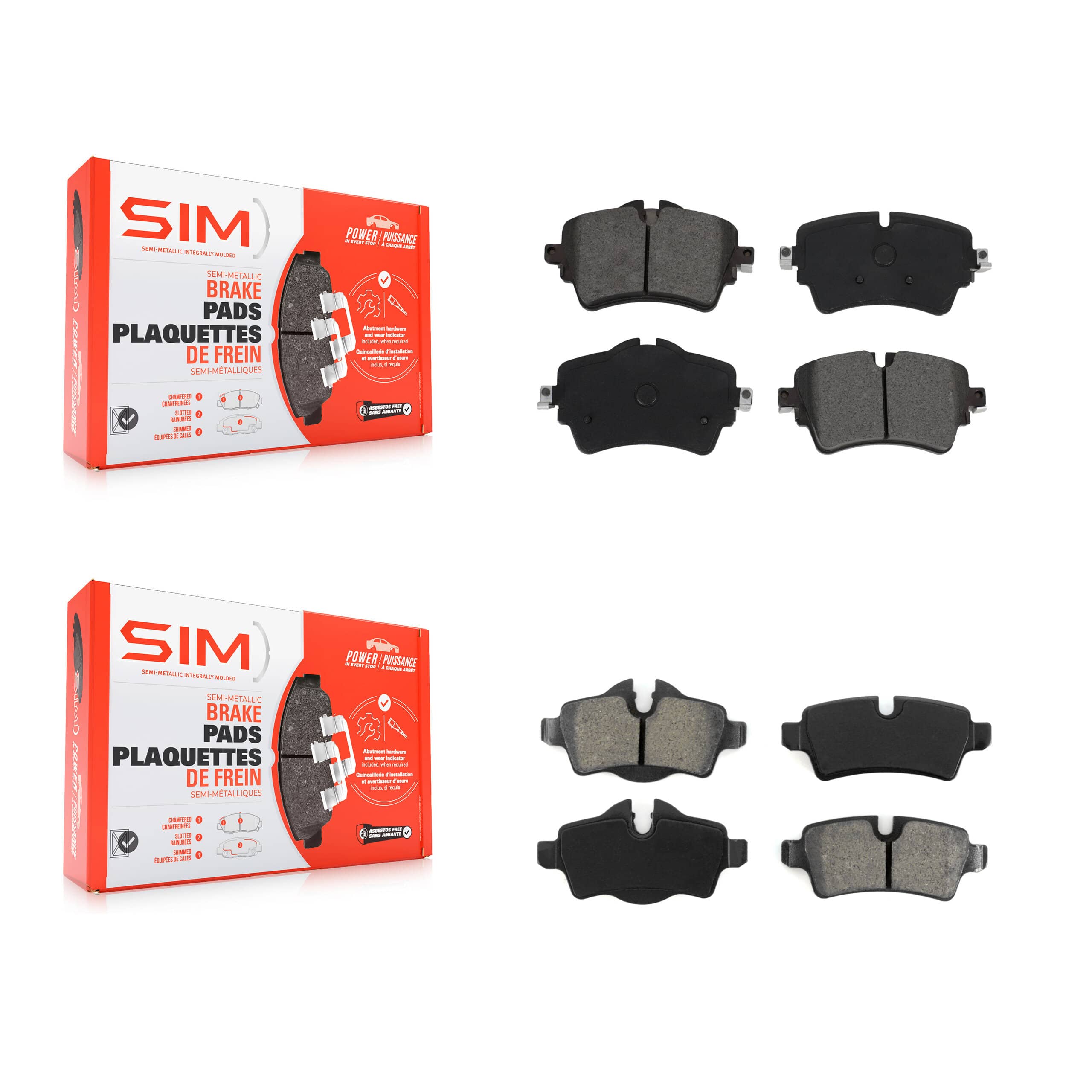SIM - KSM-100517 - Front and Rear Disc Brake Pad Kits