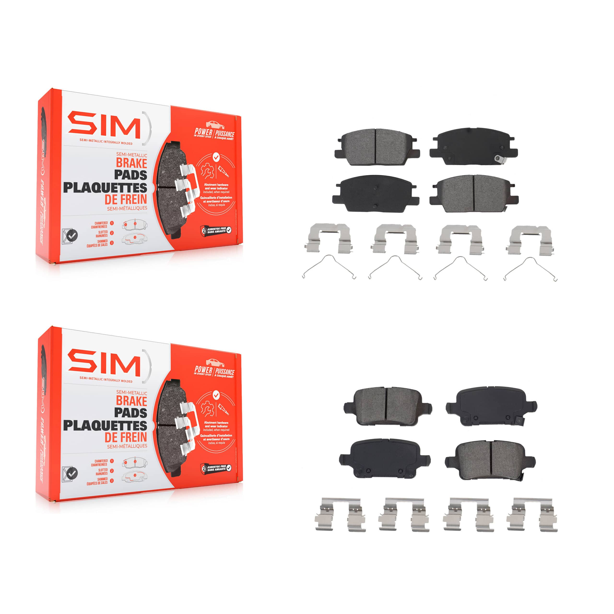 SIM - KSM-100531 - Front and Rear Disc Brake Pad Kits