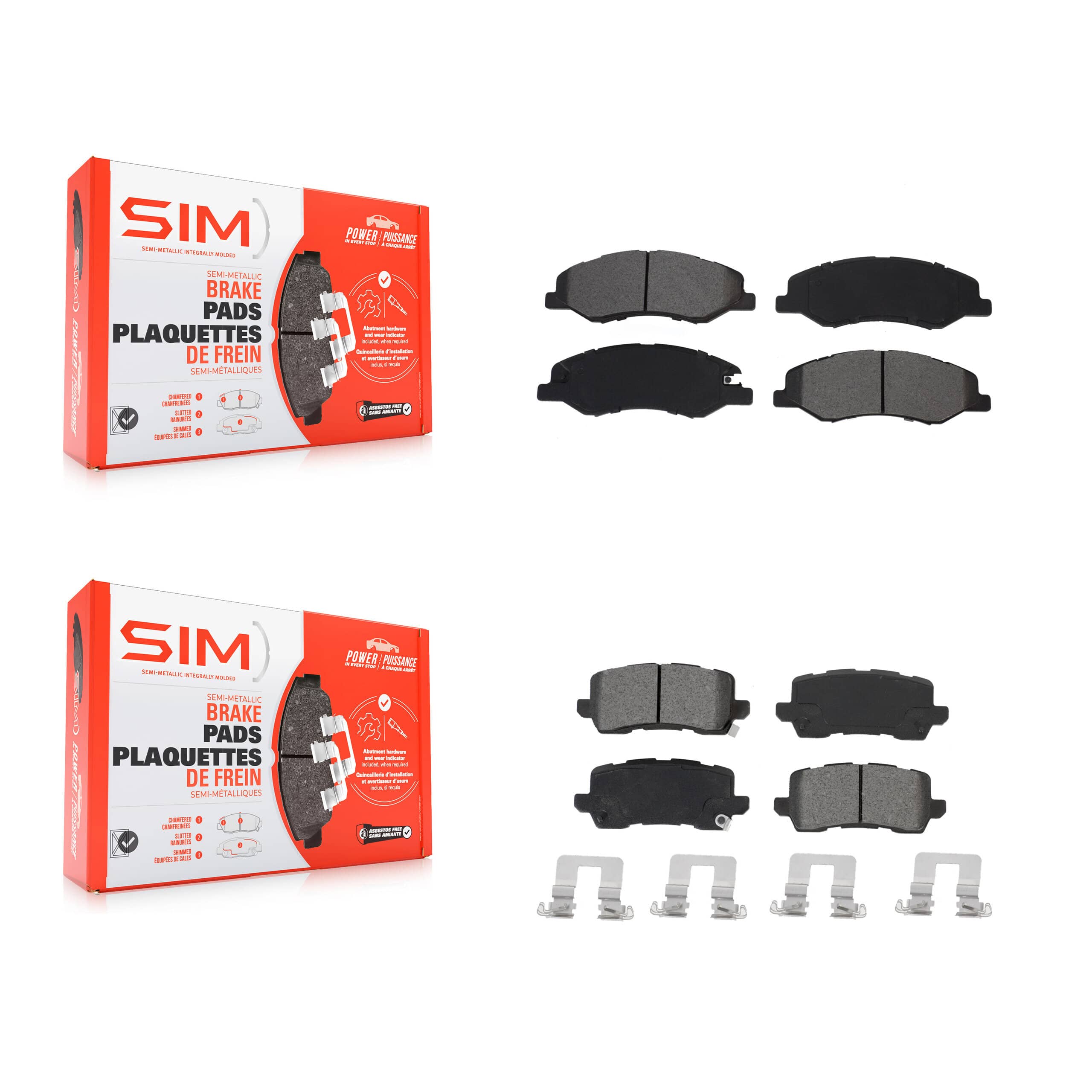 SIM - KSM-100535 - Front and Rear Disc Brake Pad Kits