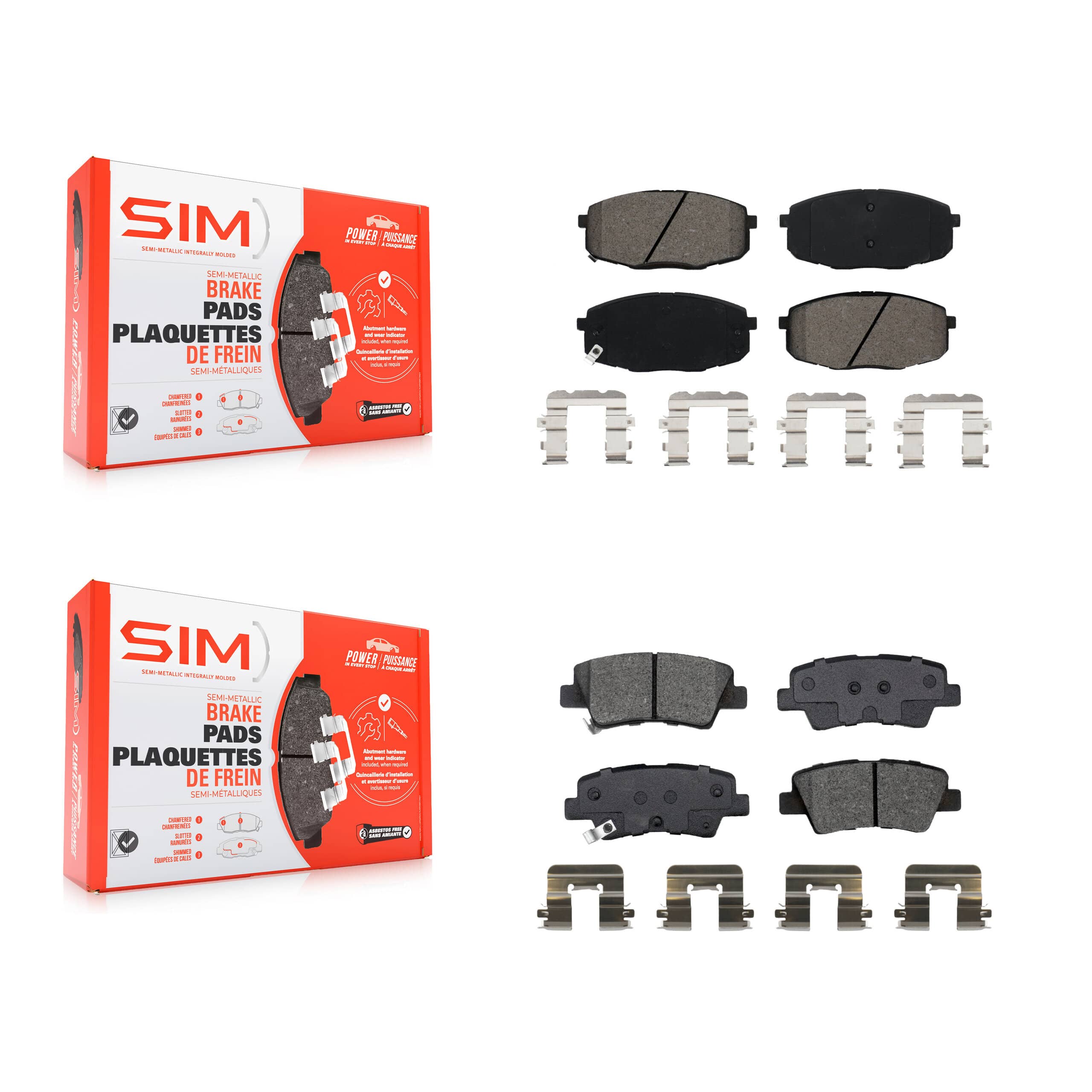 SIM - KSM-100536 - Front and Rear Disc Brake Pad Kits