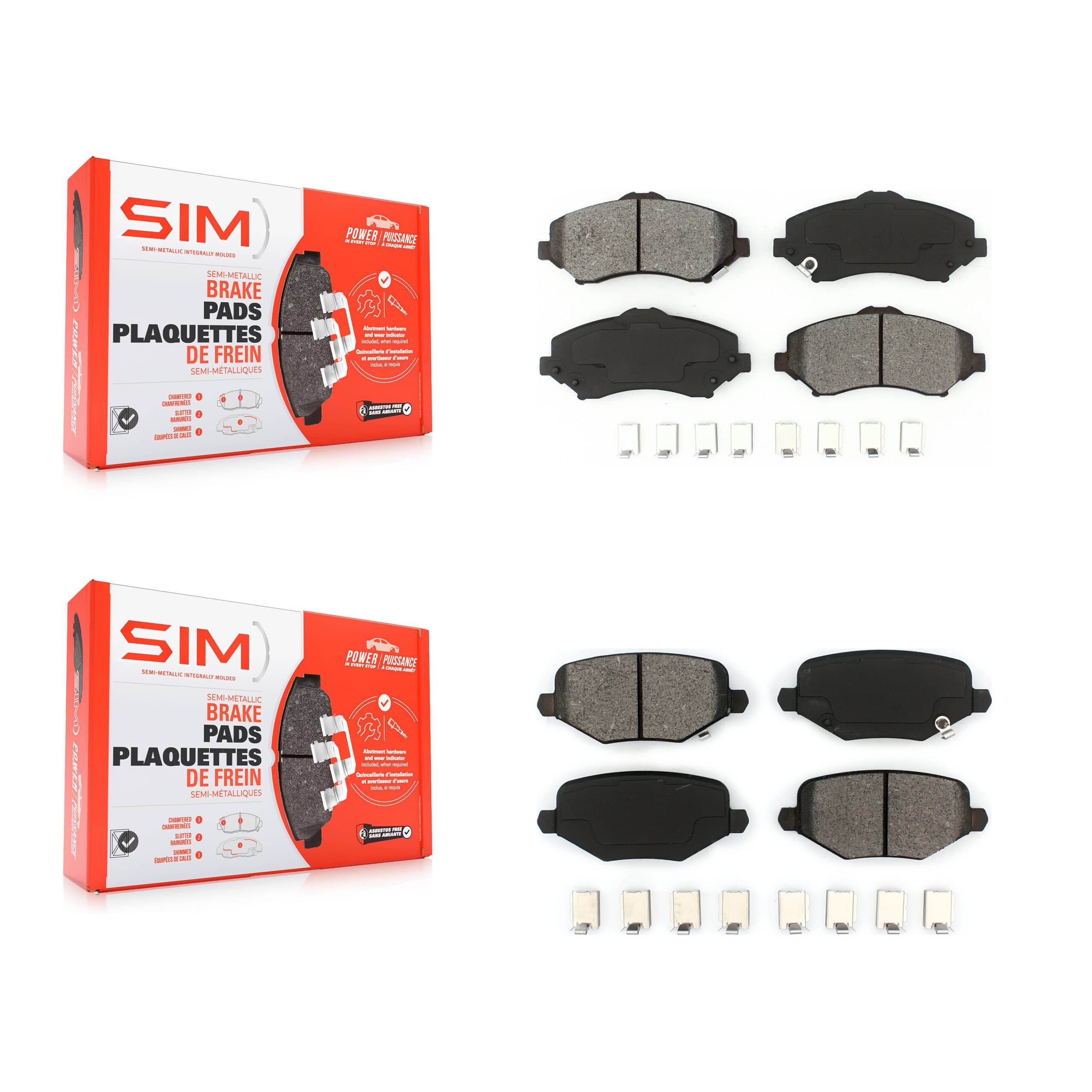 SIM - KSM-100552 - Front and Rear Disc Brake Pad Kits