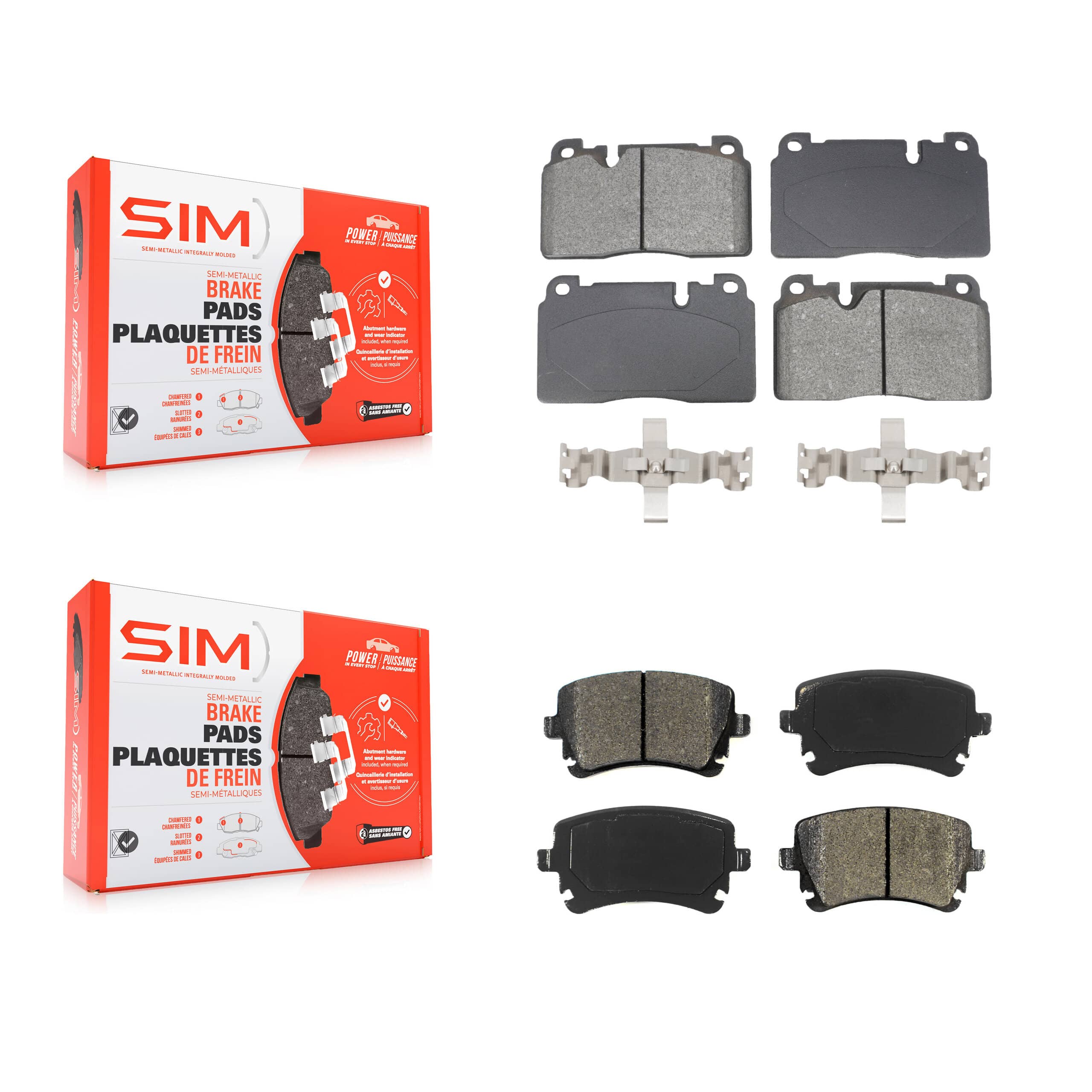 SIM - KSM-100590 - Front and Rear Disc Brake Pad Kits