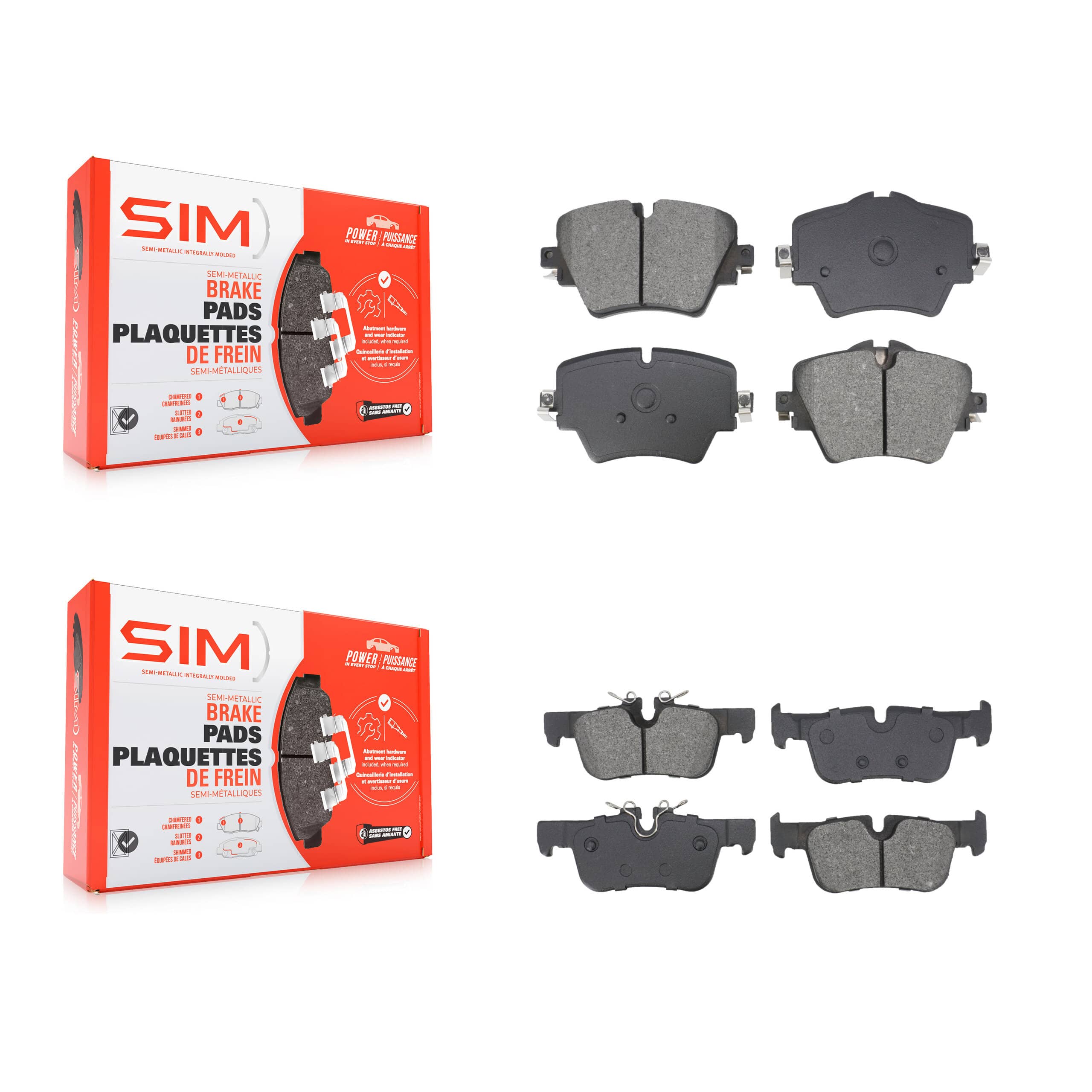 SIM - KSM-100598 - Front and Rear Disc Brake Pad Kits