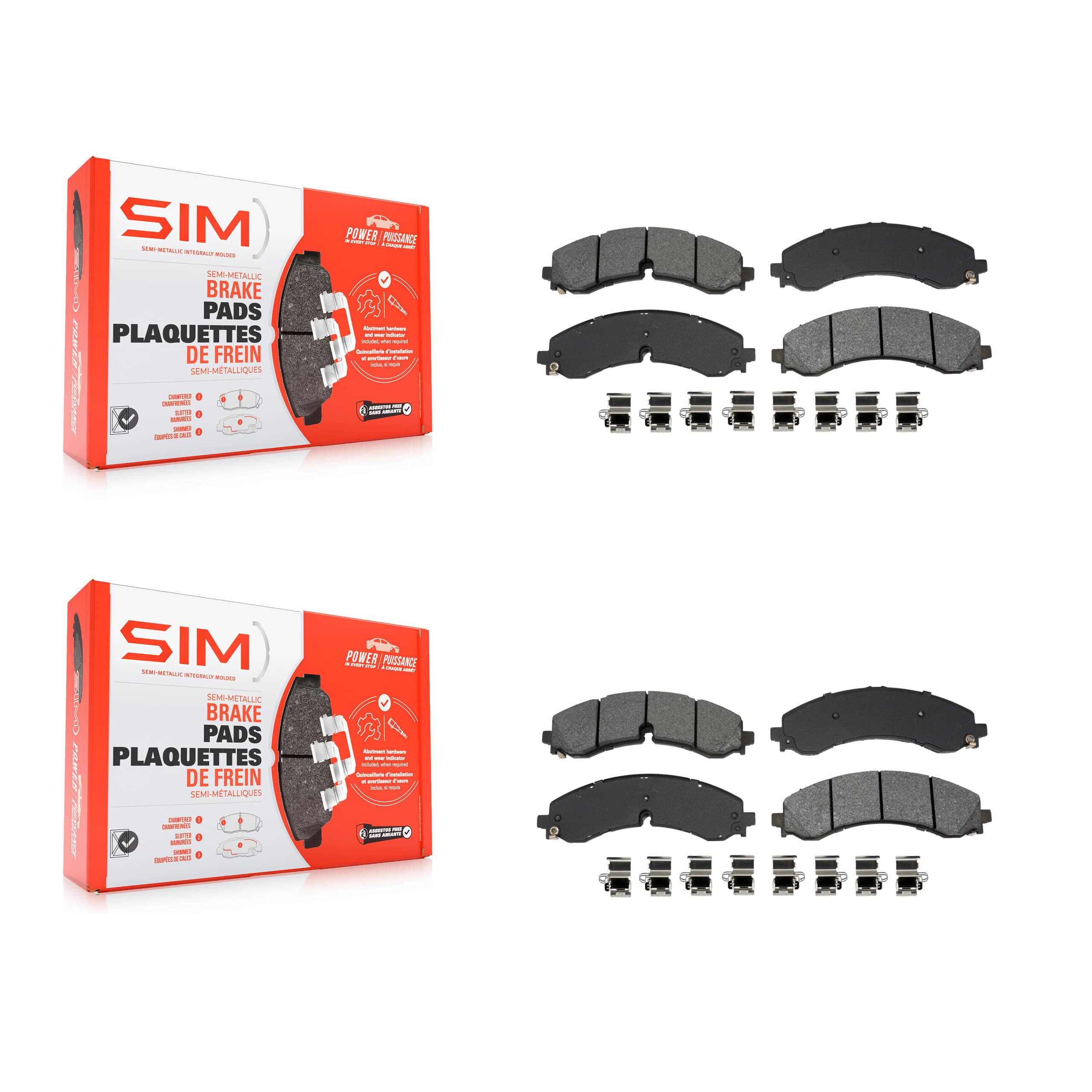 SIM - KSM-100621 - Front and Rear Disc Brake Pad Kits