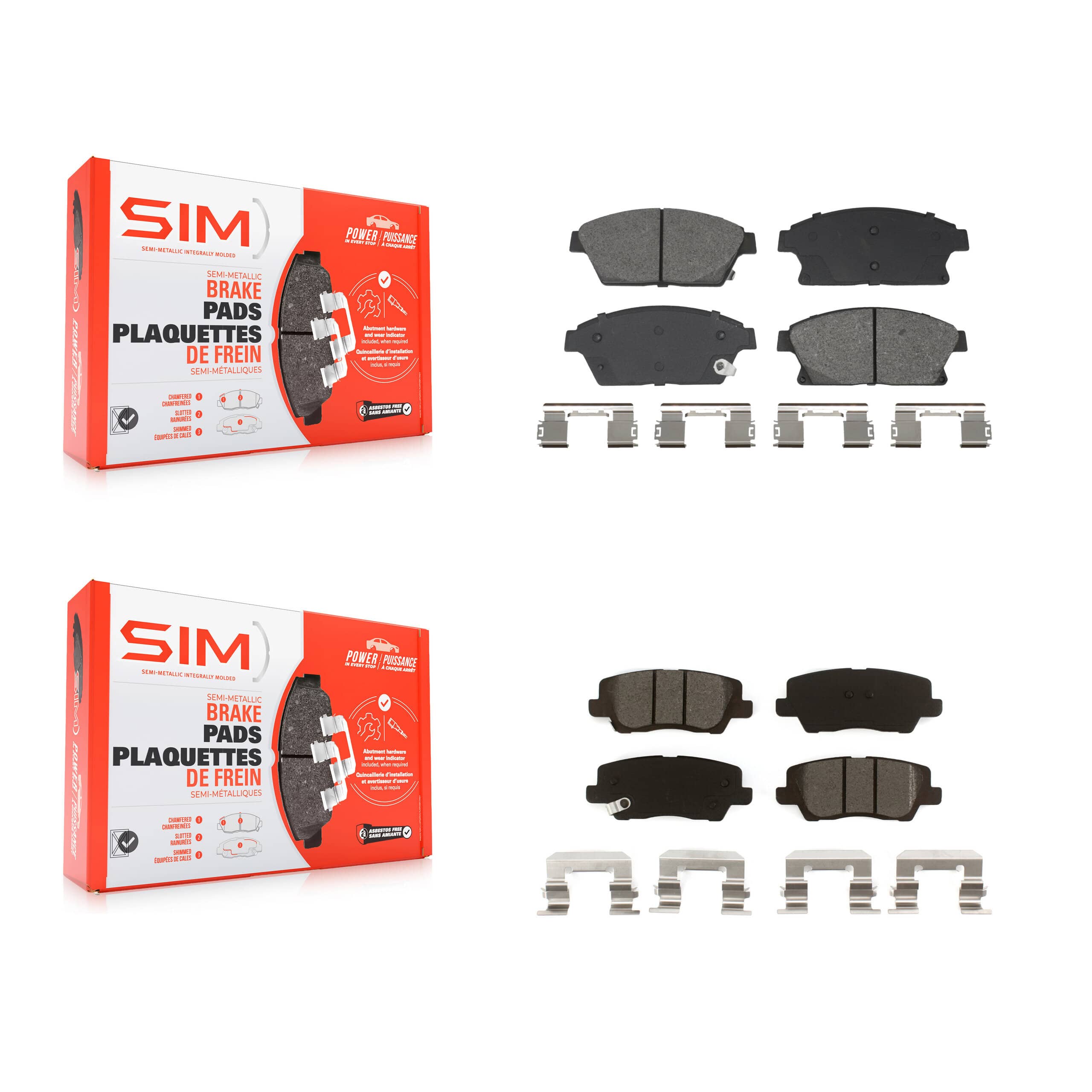 SIM - KSM-100634 - Front and Rear Disc Brake Pad Kits