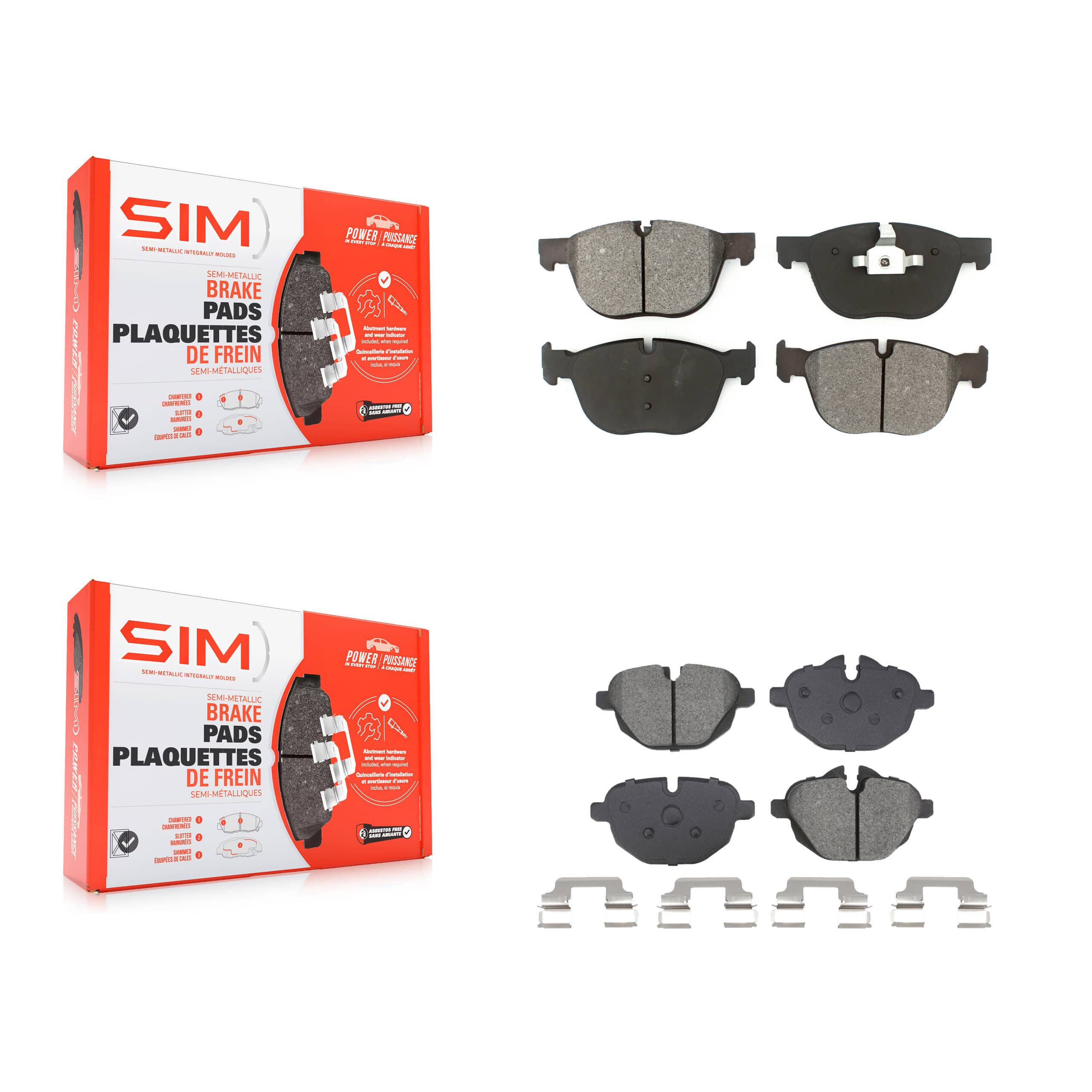 SIM - KSM-100635 - Front and Rear Disc Brake Pad Kits