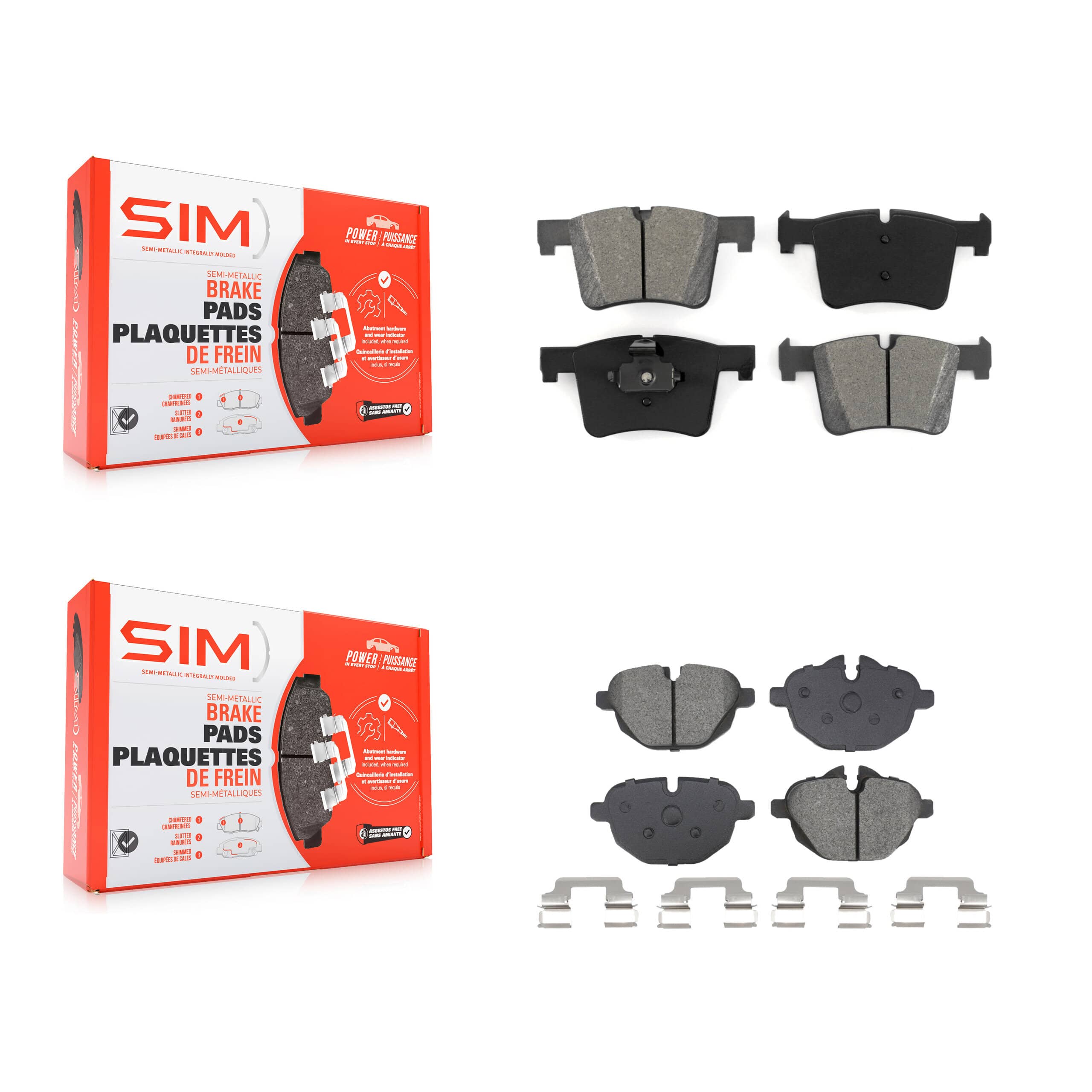 SIM - KSM-100636 - Front and Rear Disc Brake Pad Kits