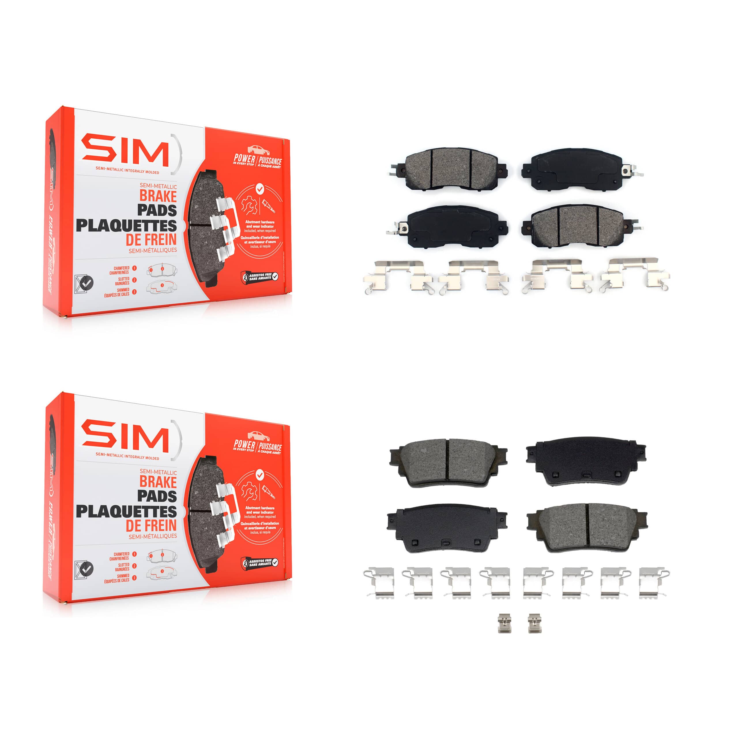 SIM - KSM-100642 - Front and Rear Disc Brake Pad Kits