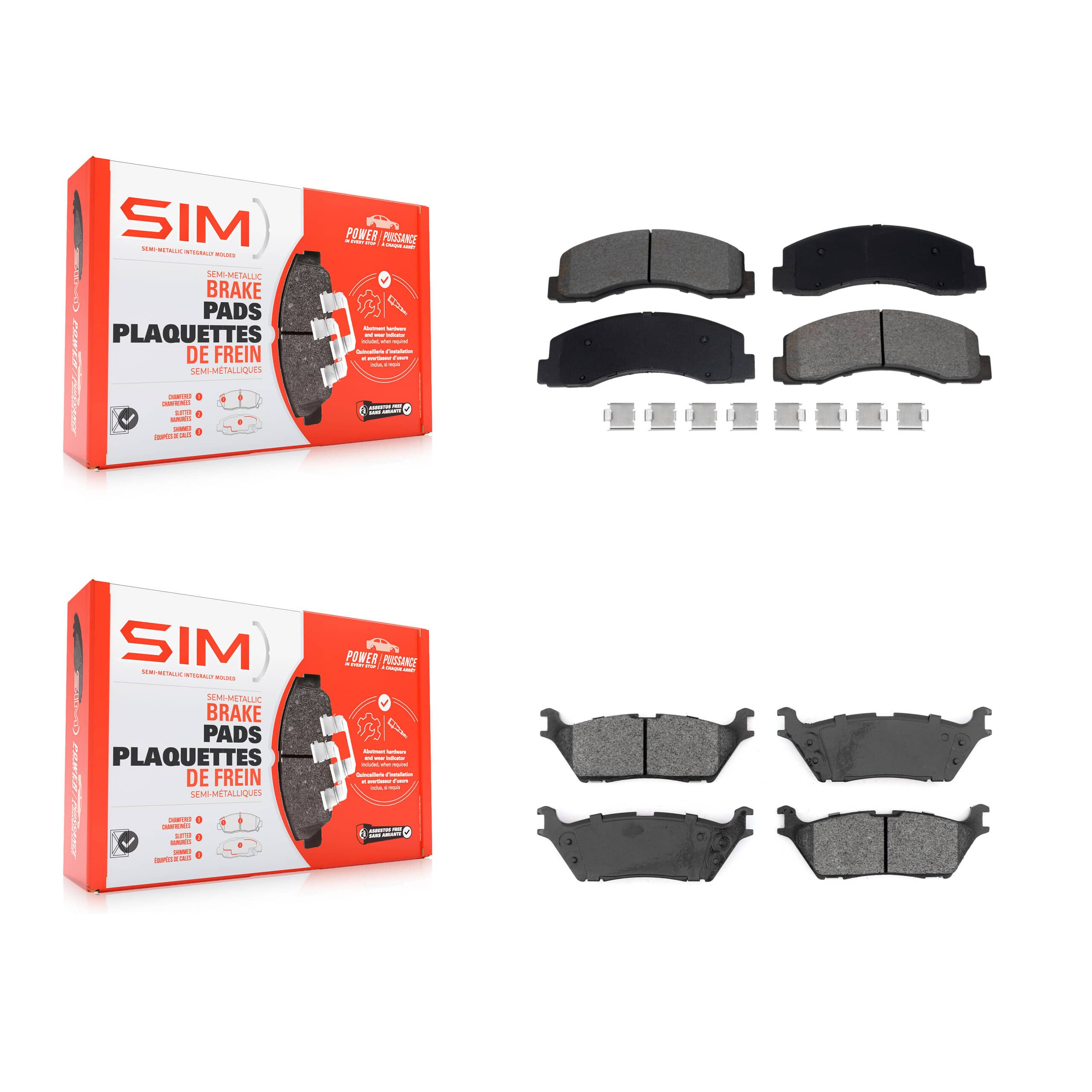 SIM - KSM-100644 - Front and Rear Disc Brake Pad Kits