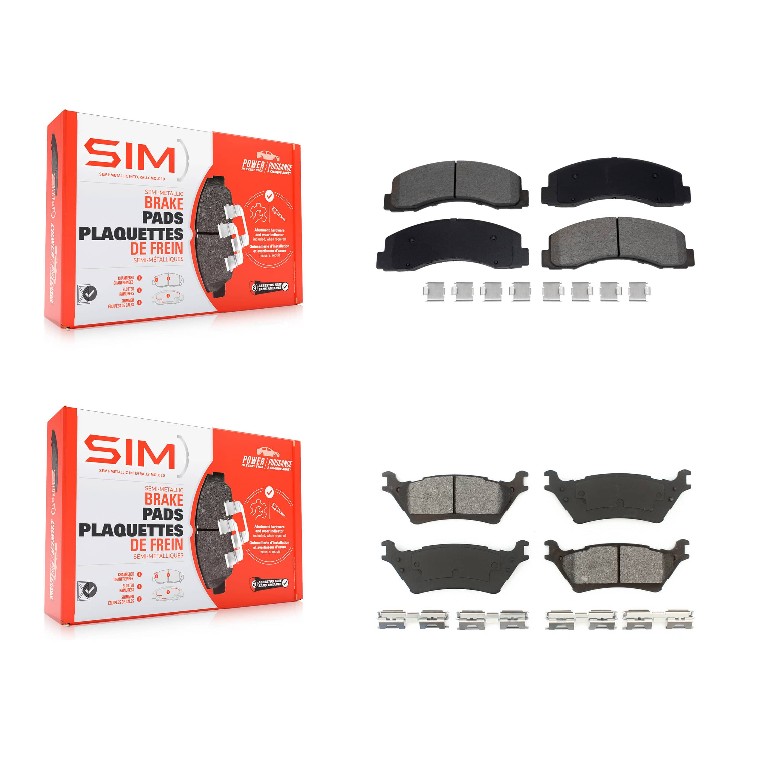 SIM - KSM-100645 - Front and Rear Disc Brake Pad Kits