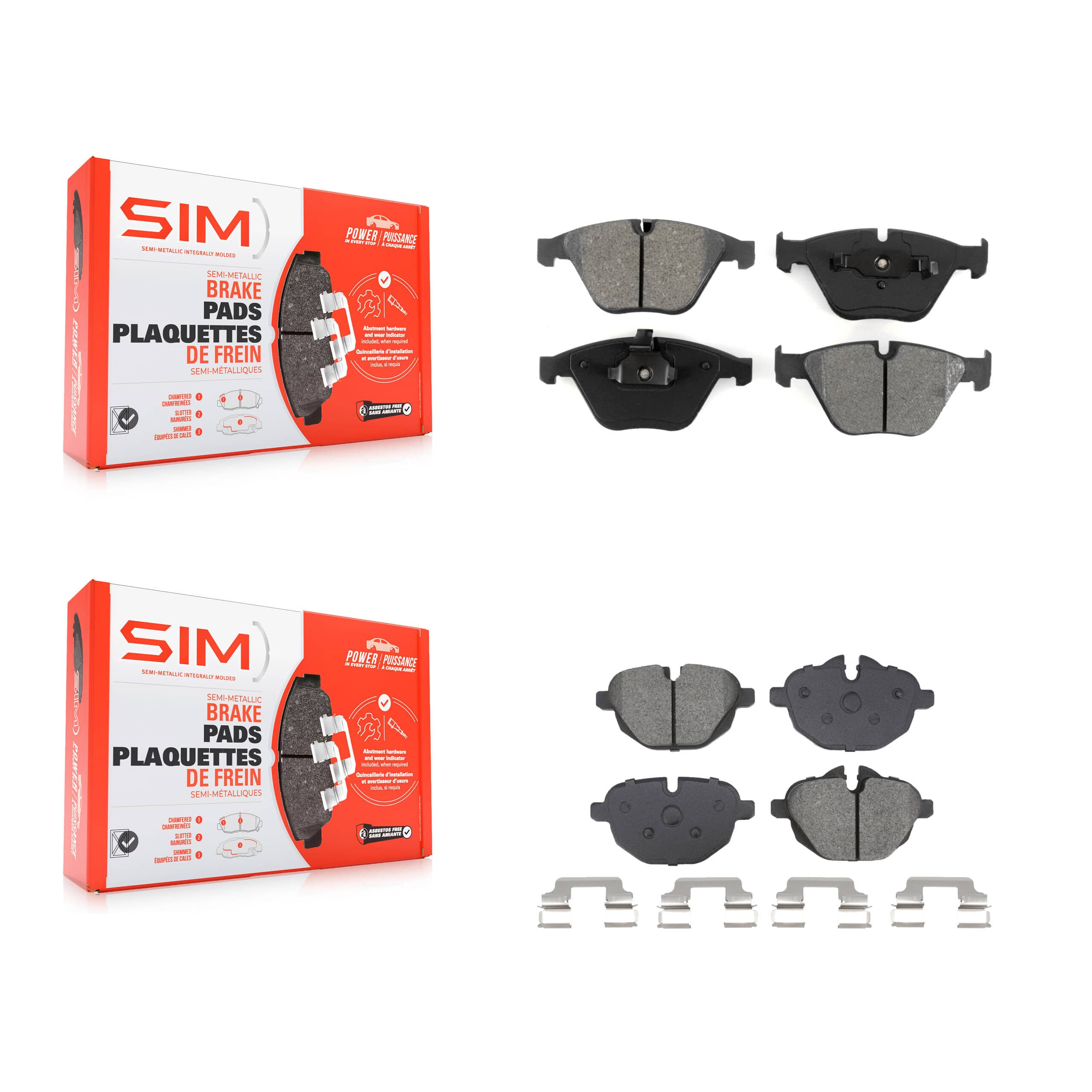 SIM - KSM-100658 - Front and Rear Disc Brake Pad Kits
