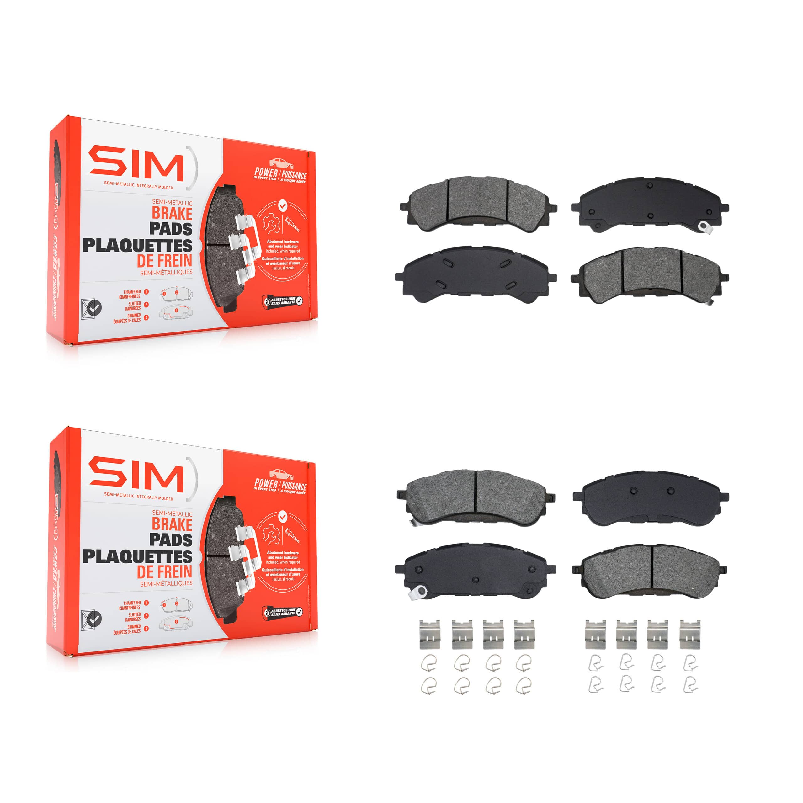 SIM - KSM-100675 - Front and Rear Disc Brake Pad Kits