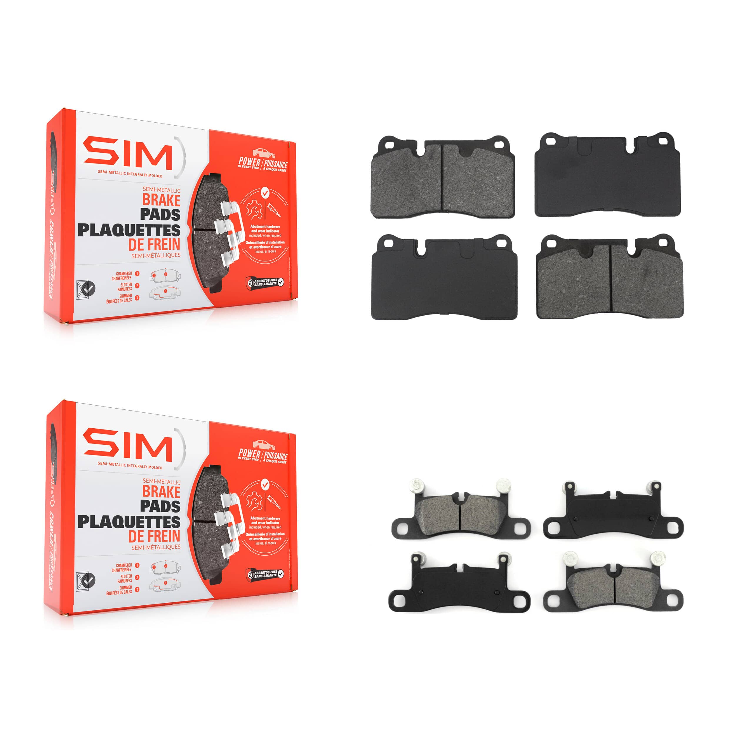 SIM - KSM-100676 - Front and Rear Disc Brake Pad Kits