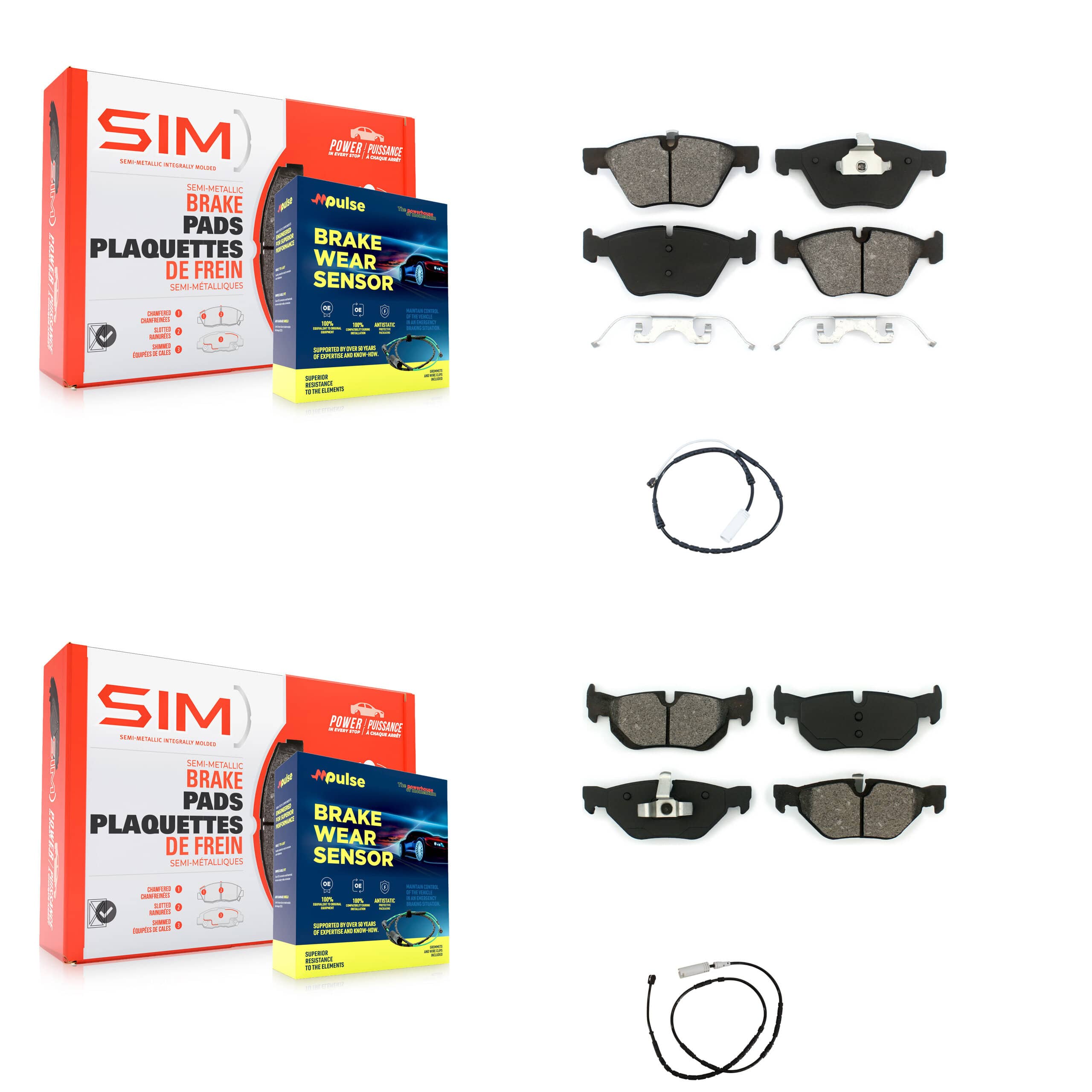 SIM - KSW-100036 - Front and Rear Disc Brake Pad Kits