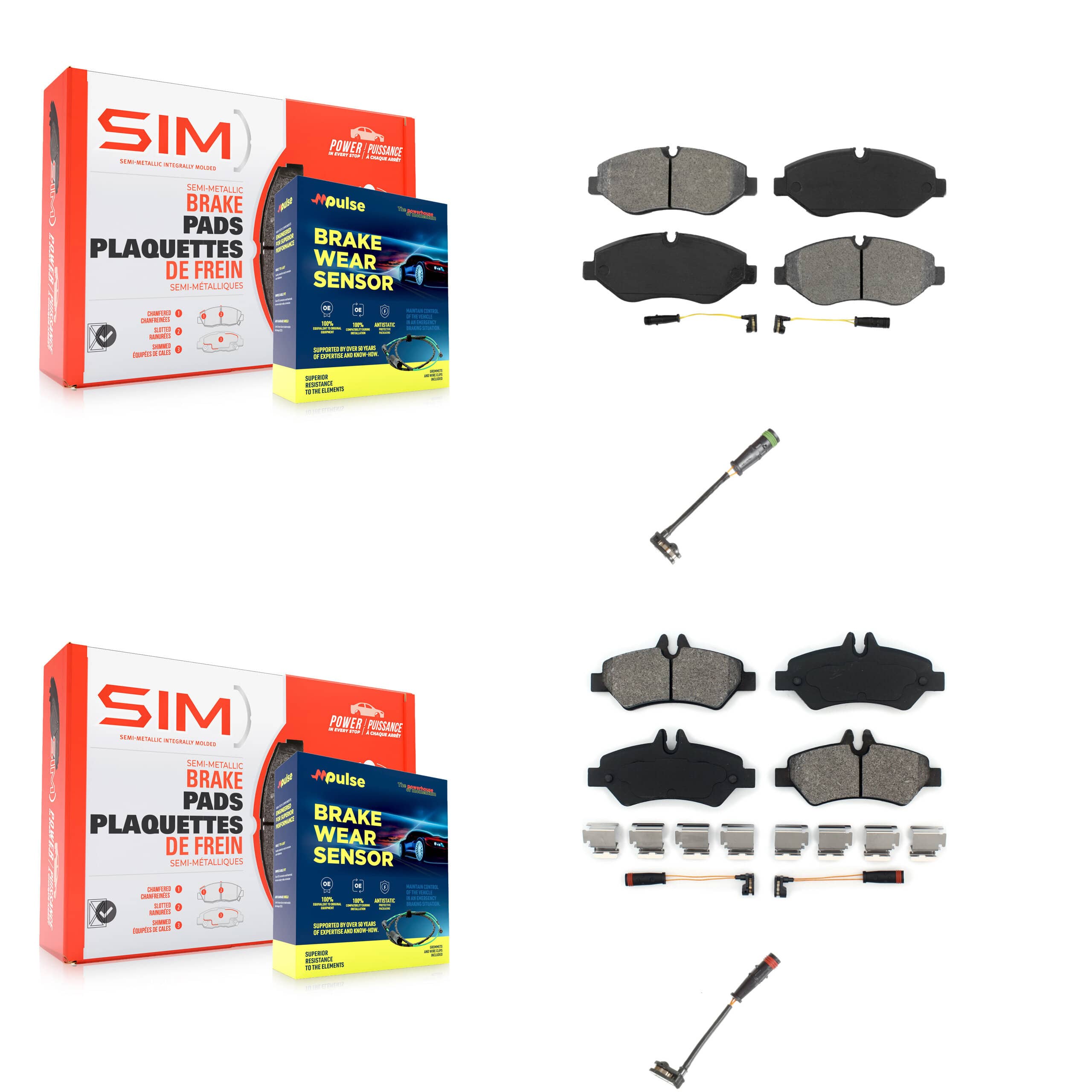 SIM - KSW-100046 - Front and Rear Disc Brake Pad Kits