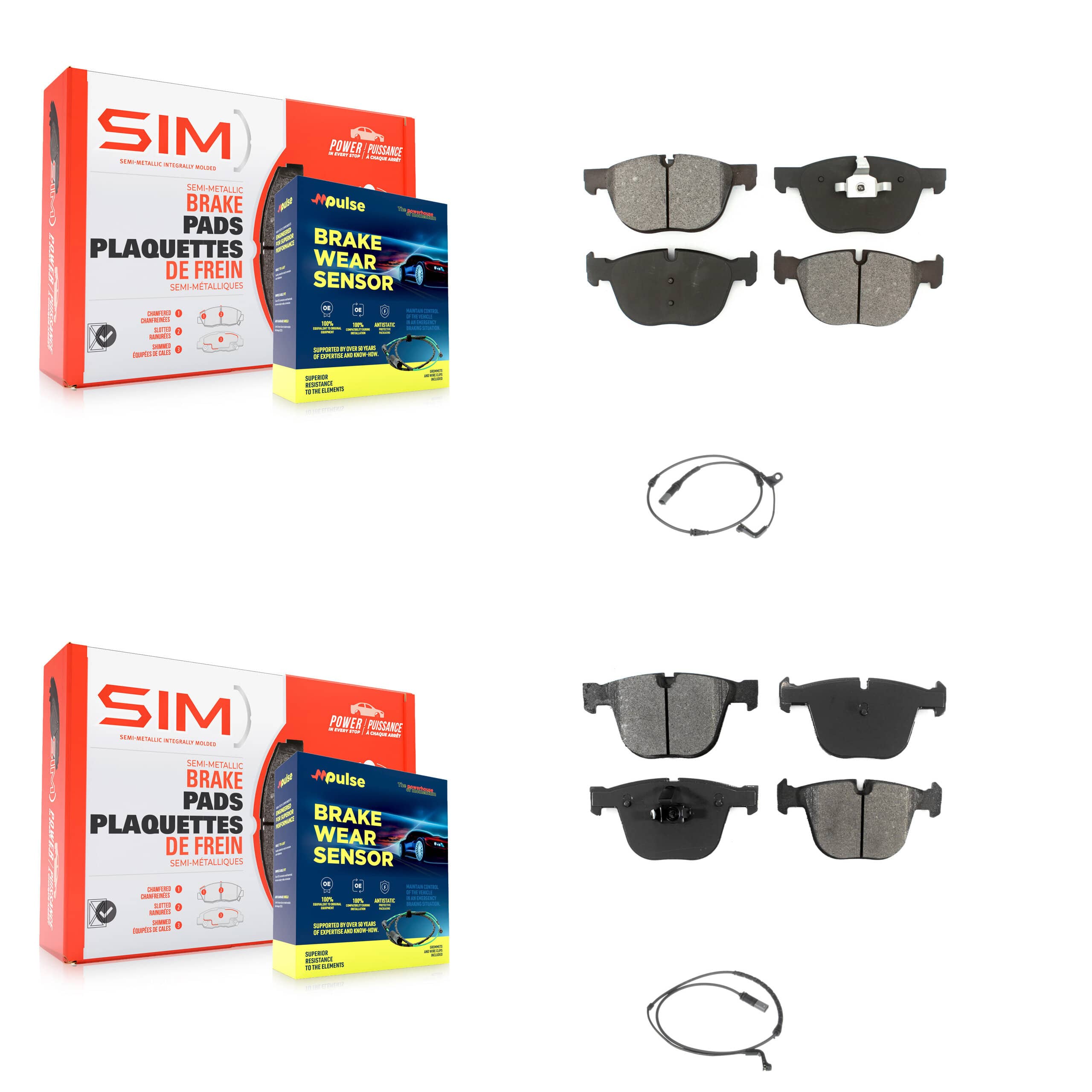 SIM - KSW-100051 - Front and Rear Disc Brake Pad Kits