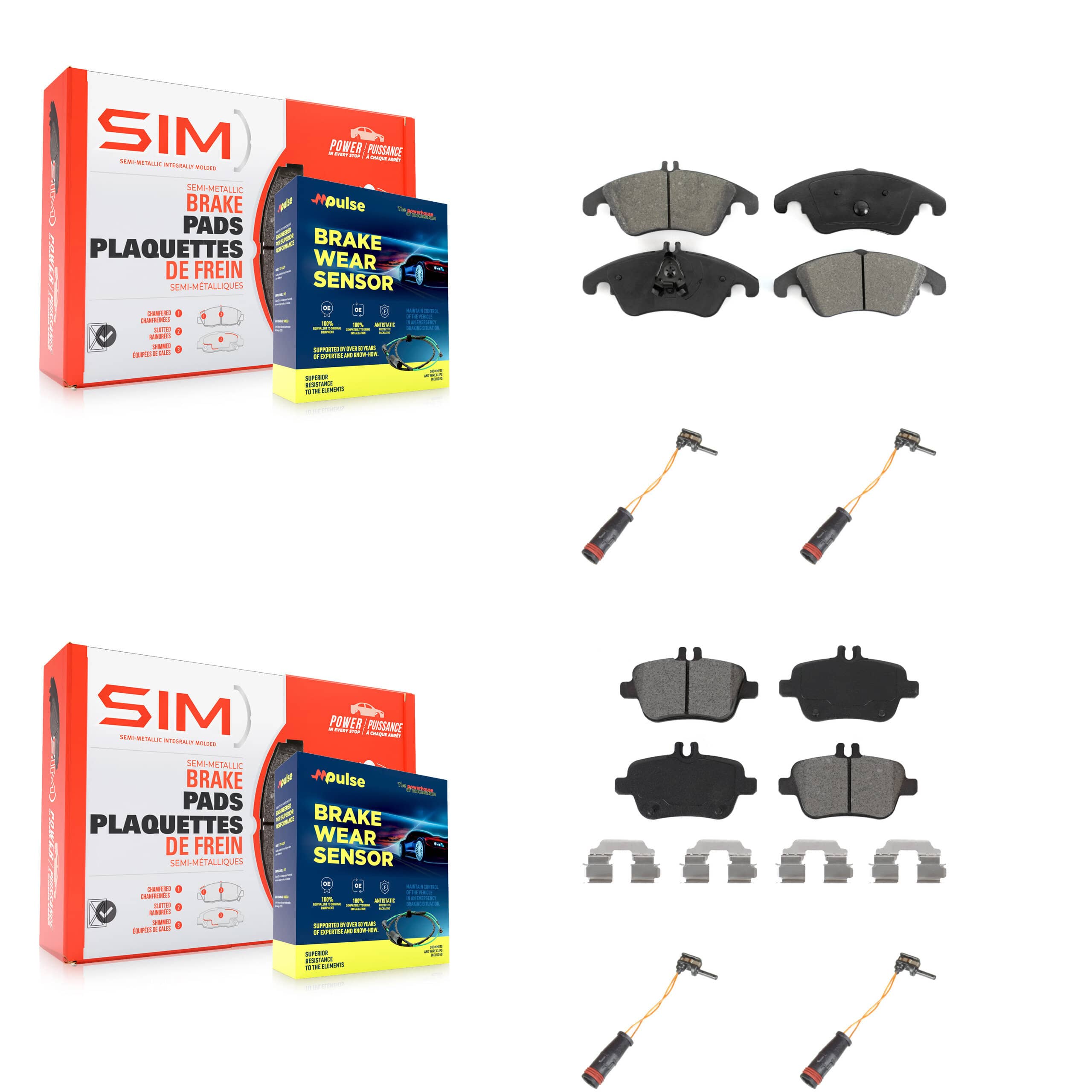 SIM - KSW-100165 - Front and Rear Disc Brake Pad Kits