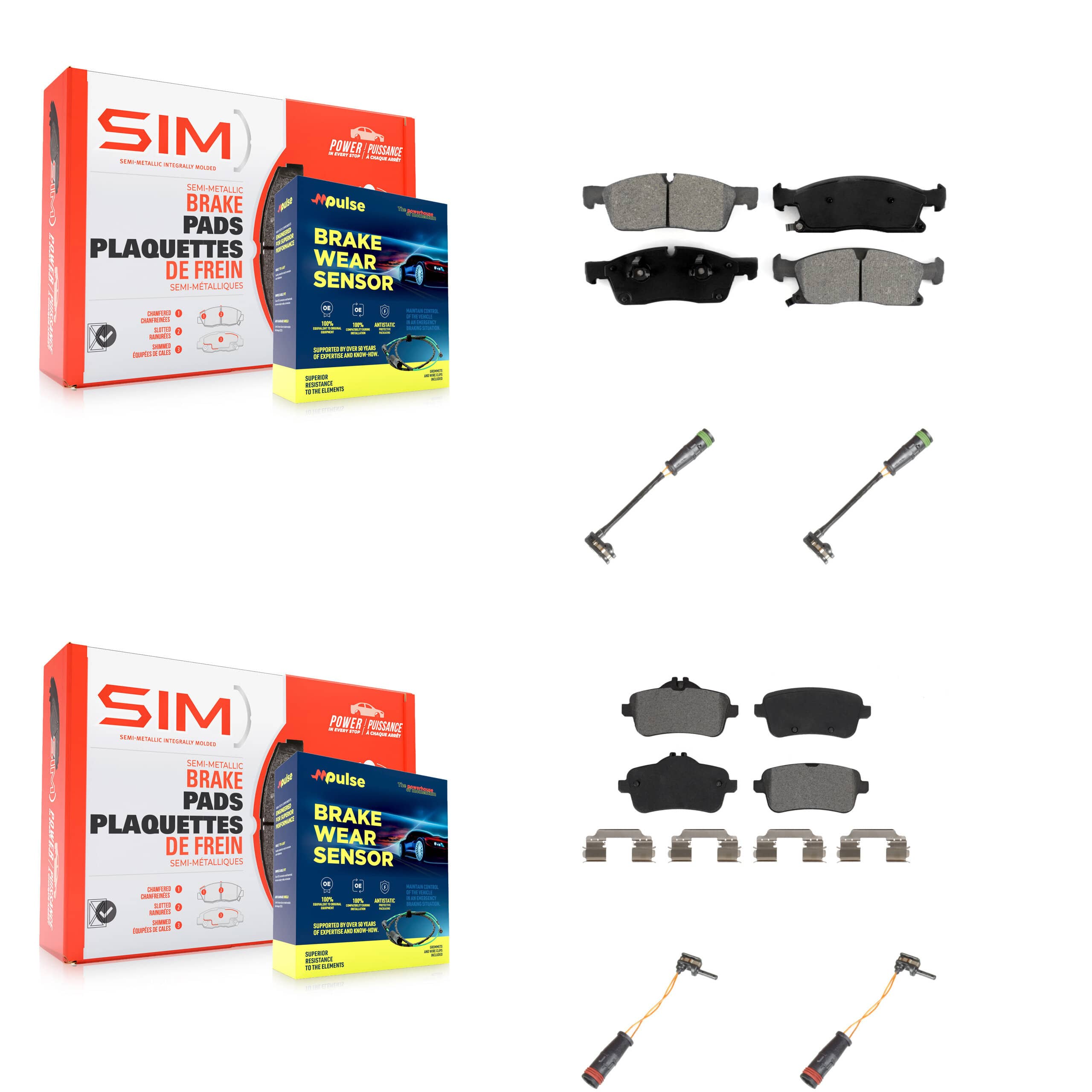 SIM - KSW-100169 - Front and Rear Disc Brake Pad Kits