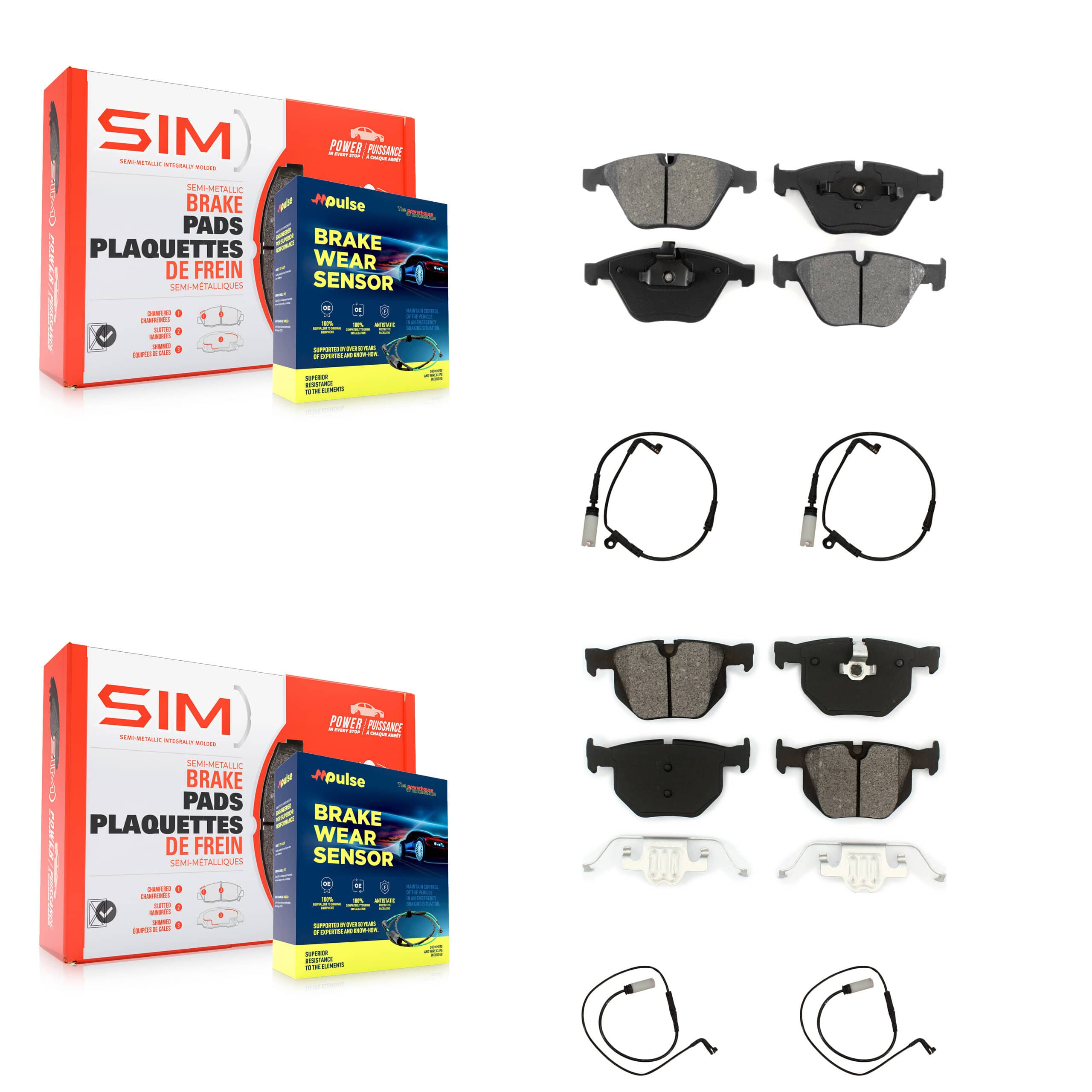 SIM - KSW-100193 - Front and Rear Disc Brake Pad Kits
