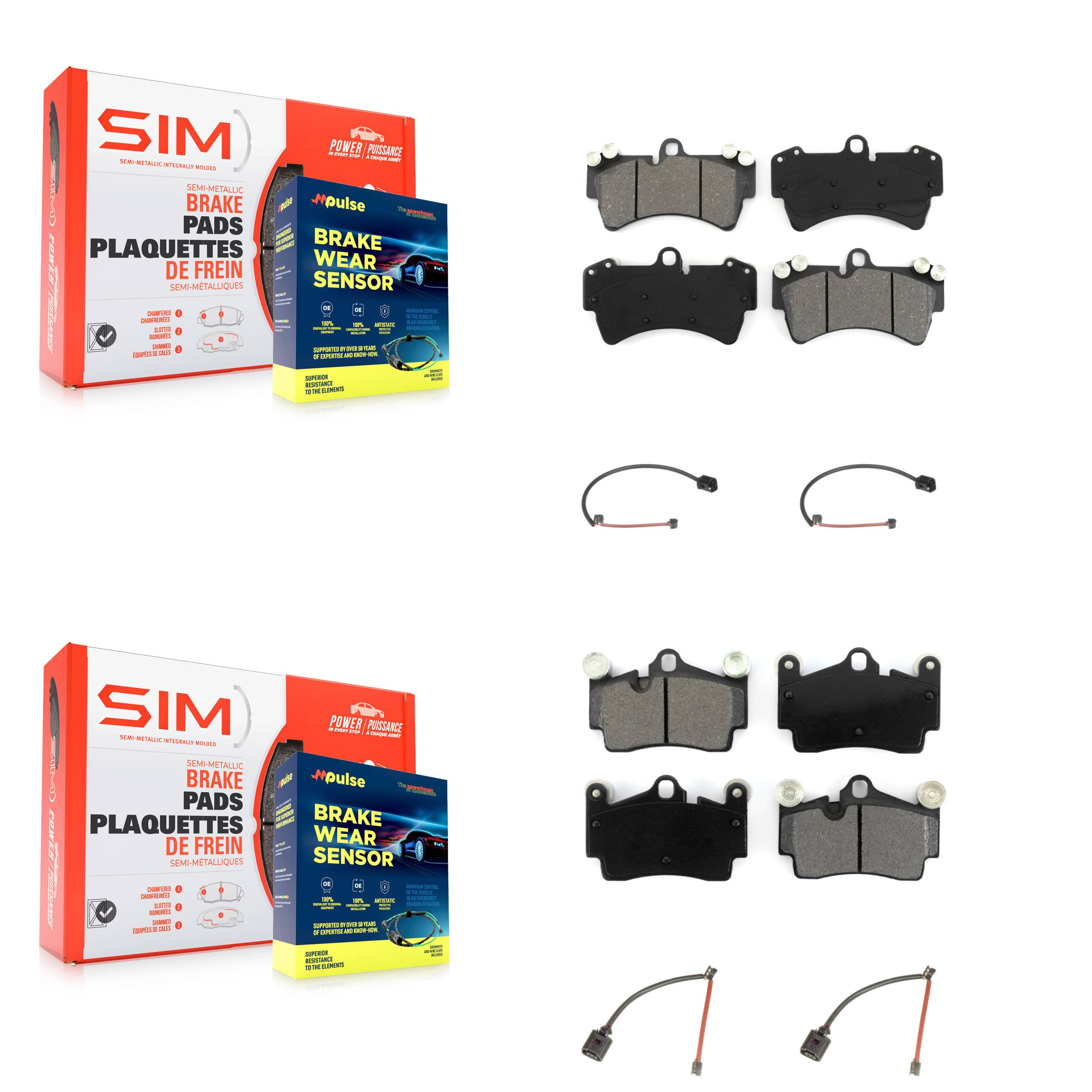 SIM - KSW-100200 - Front and Rear Disc Brake Pad Kits