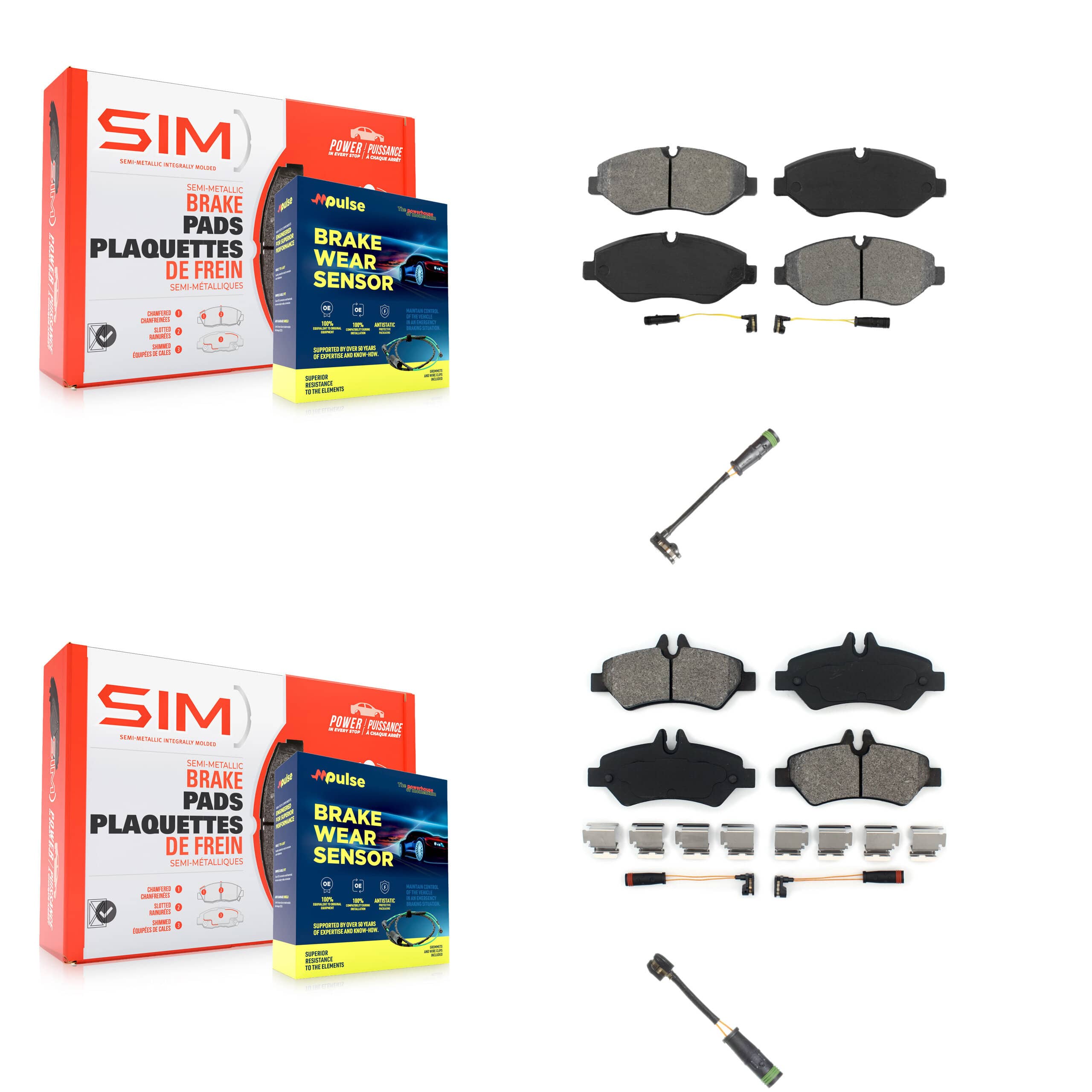 SIM - KSW-100670 - Front and Rear Disc Brake Pad Kits
