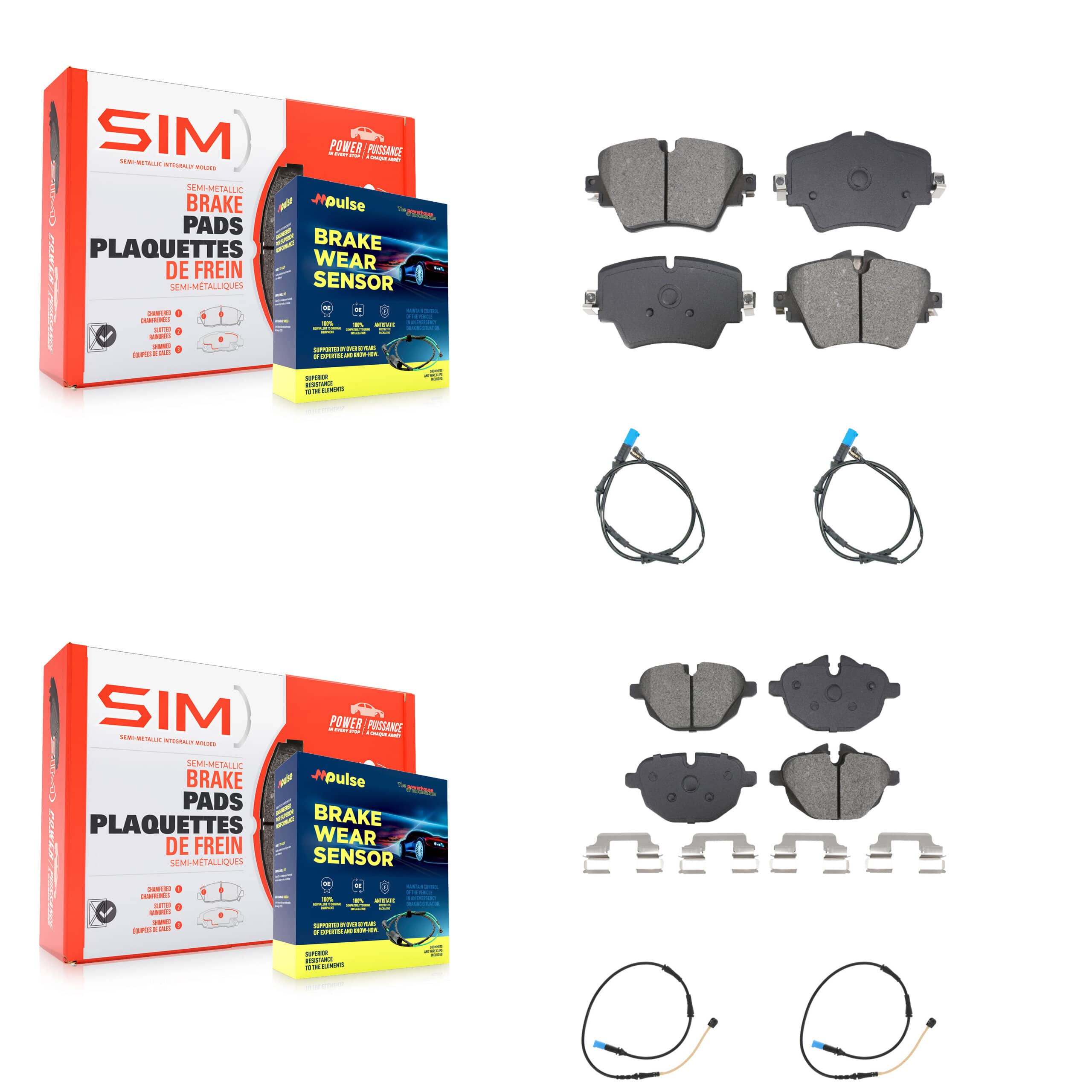 SIM - KSW-100732 - Front and Rear Disc Brake Pad Kits