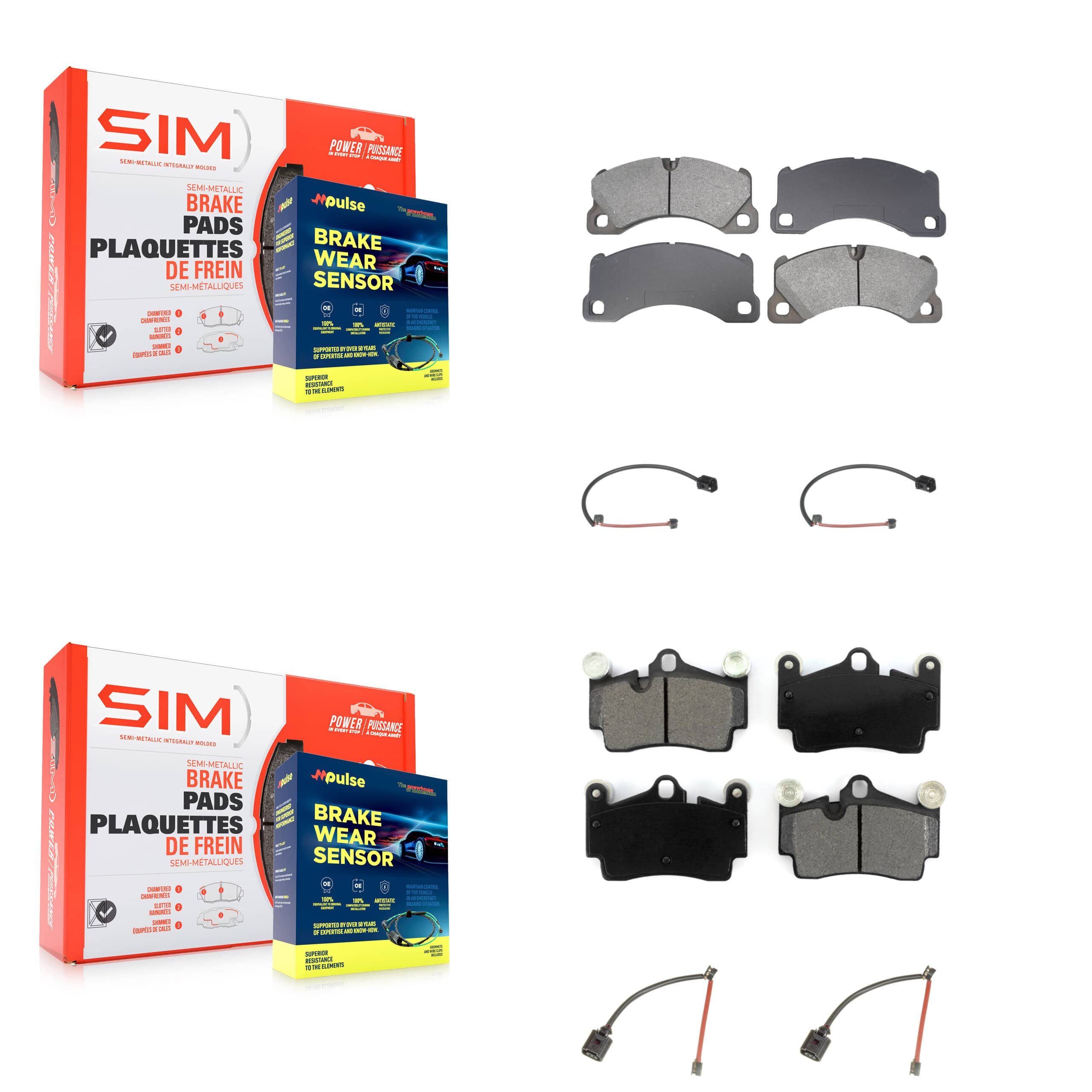 SIM - KSW-100843 - Front and Rear Disc Brake Pad Kits