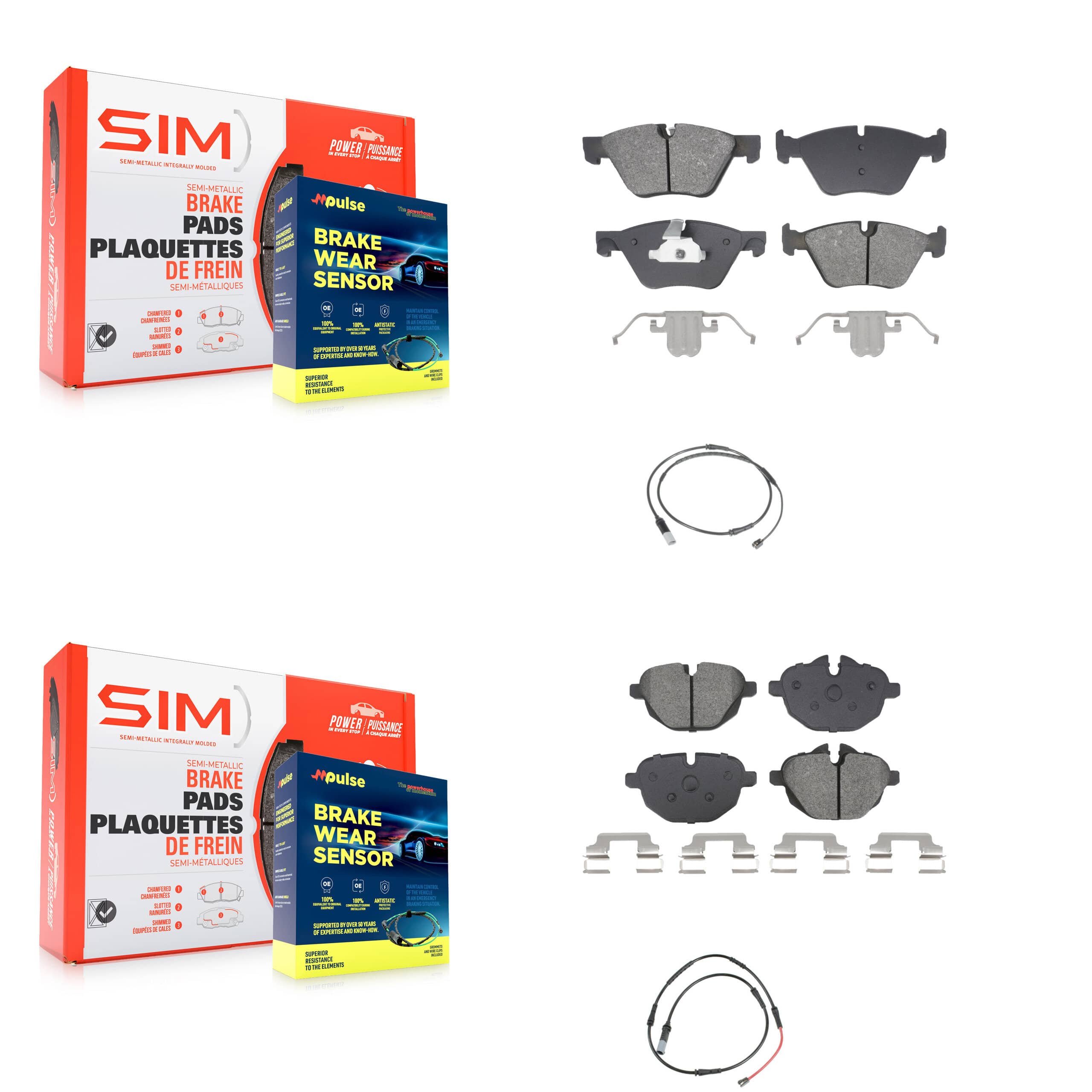 SIM - KSW-100856 - Front and Rear Disc Brake Pad Kits