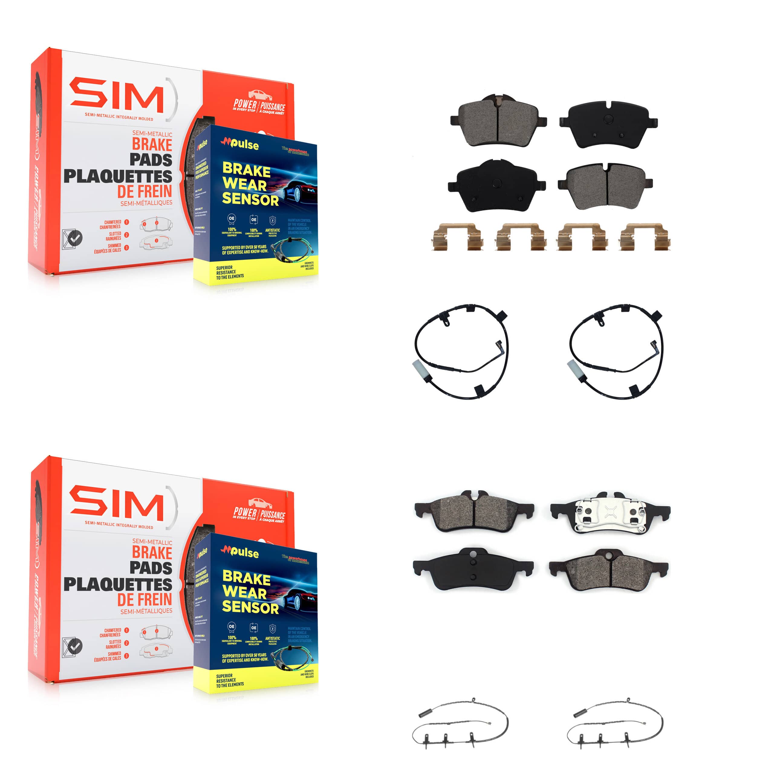 SIM - KSW-100871 - Front and Rear Disc Brake Pad Kits