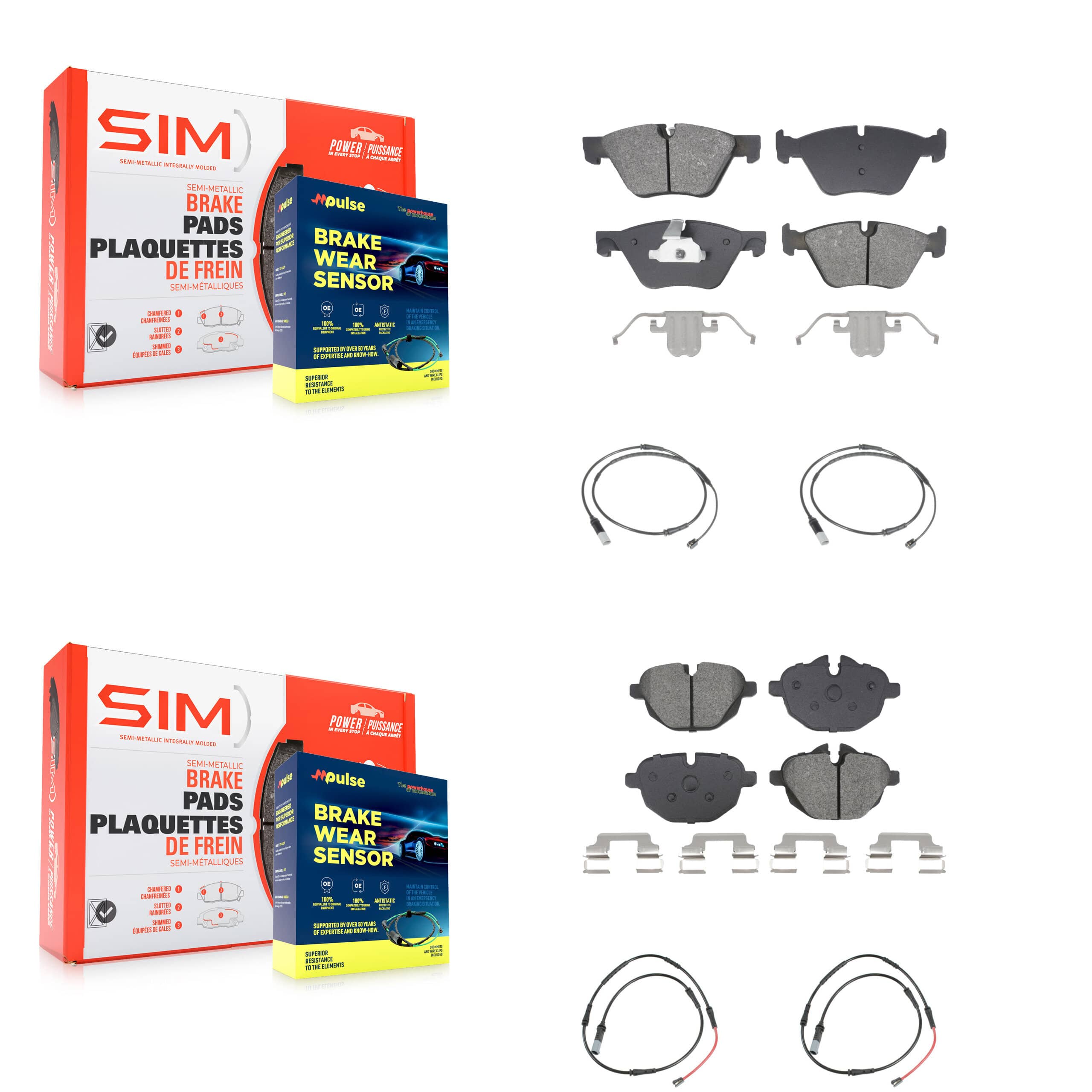 SIM - KSW-100879 - Front and Rear Disc Brake Pad Kits
