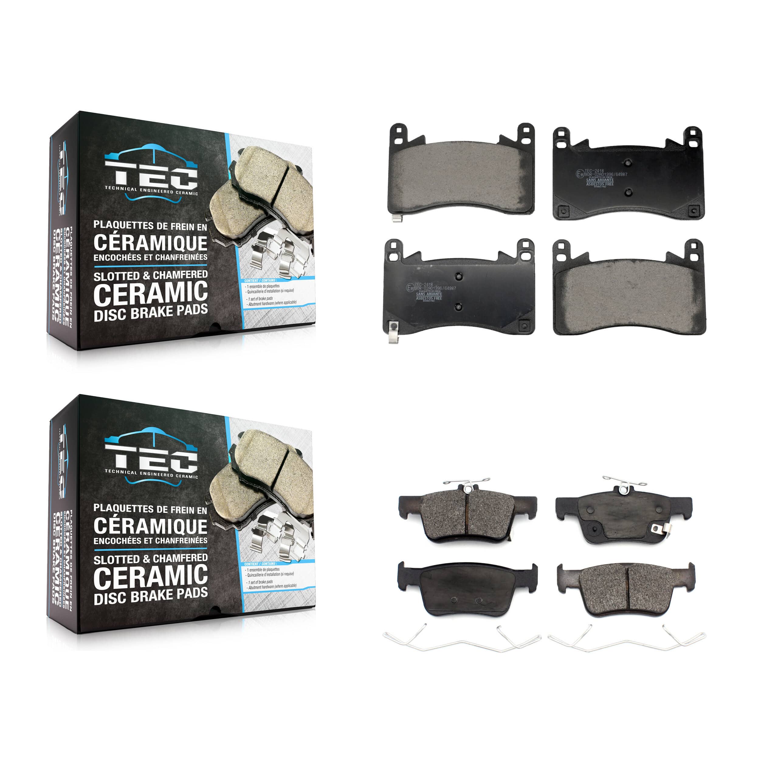 TEC - KTC-100807 - Front and Rear Disc Brake Pad Kits